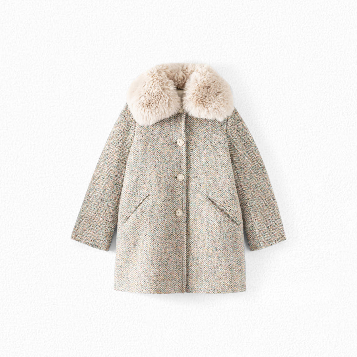 Manteau en tweed fantaisie fille - Bonpoint vintage