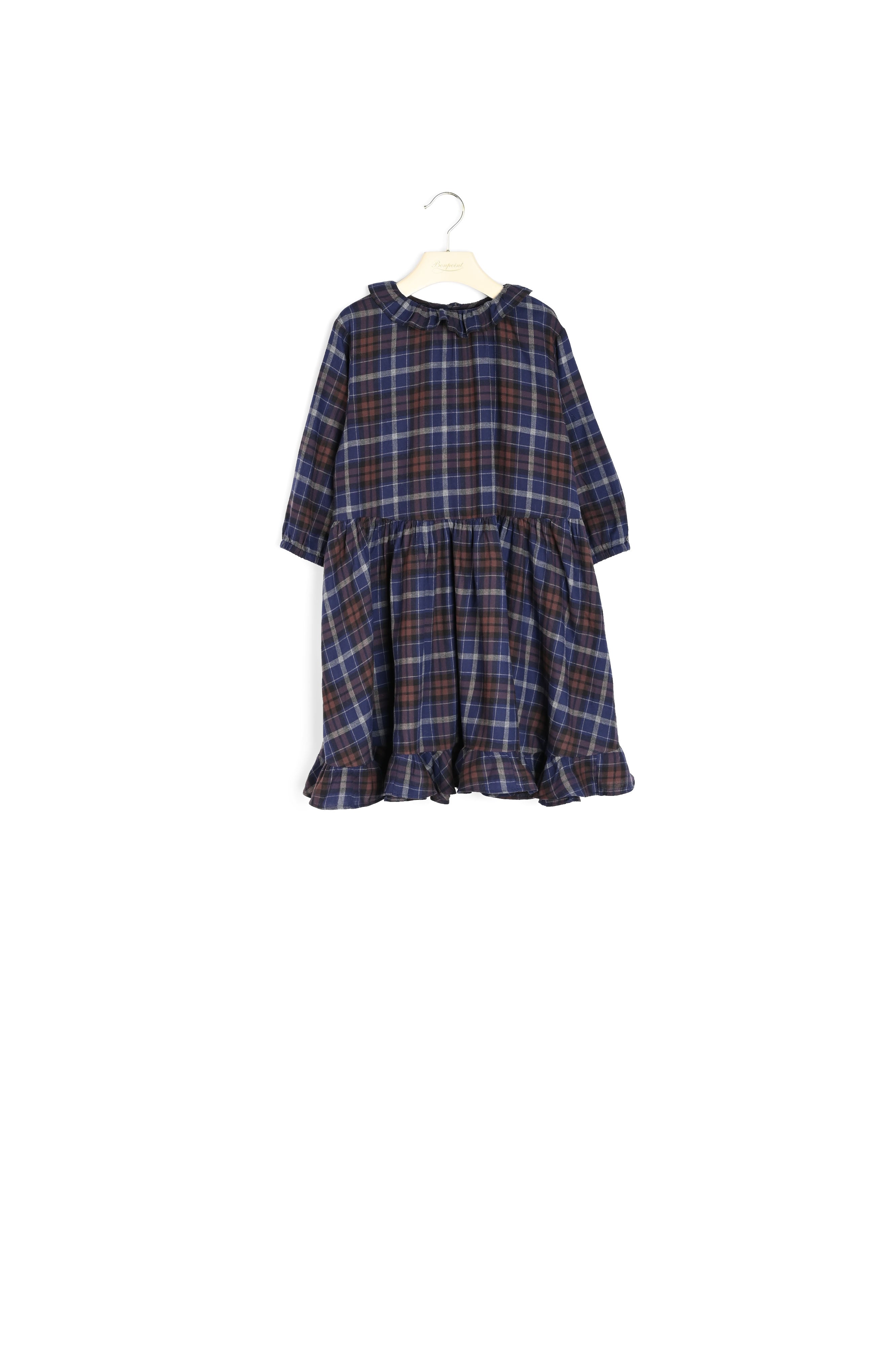 Robe à collerette écossais - Bonpoint vintage