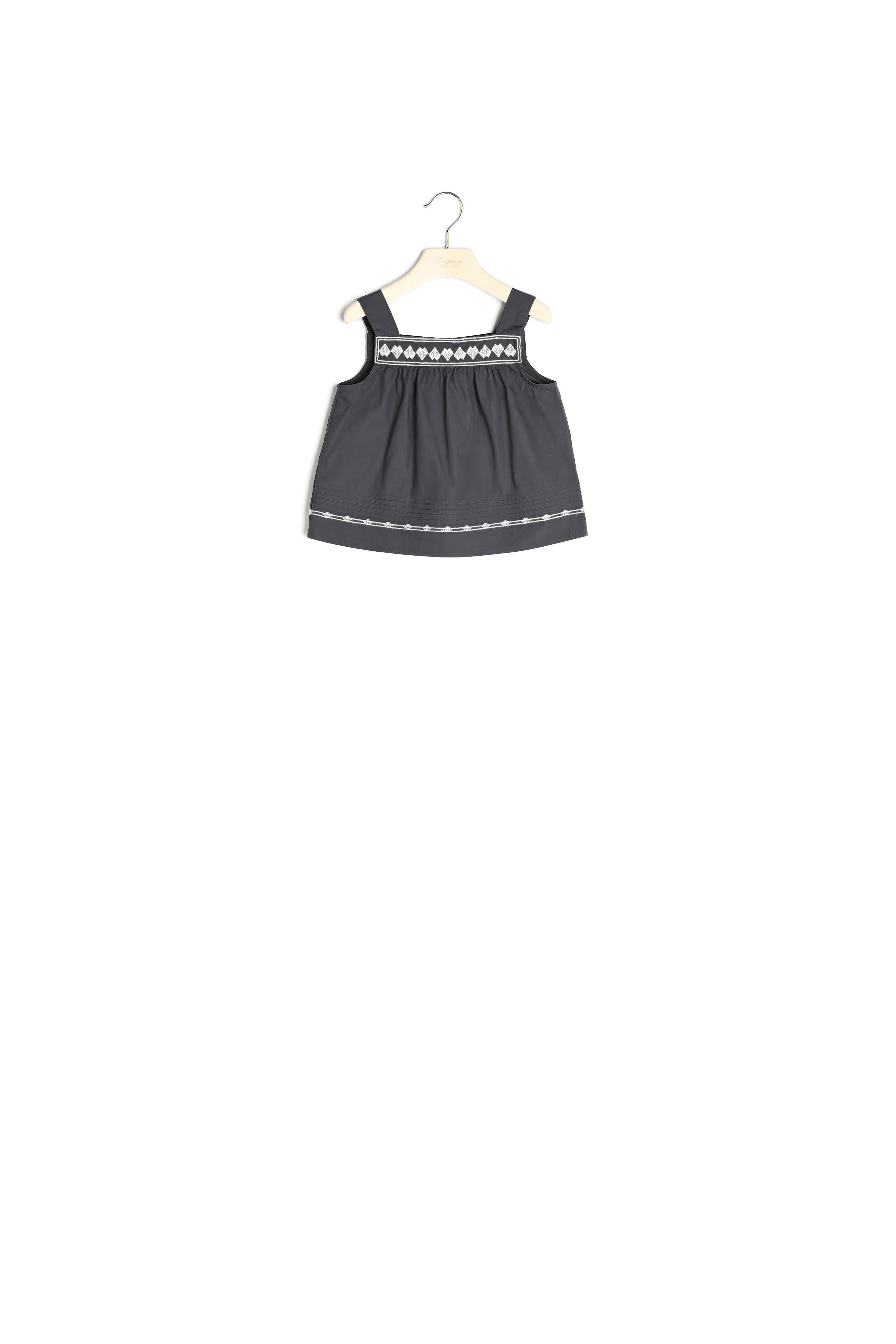 Blouse en voile de coton brodé - Bonpoint vintage