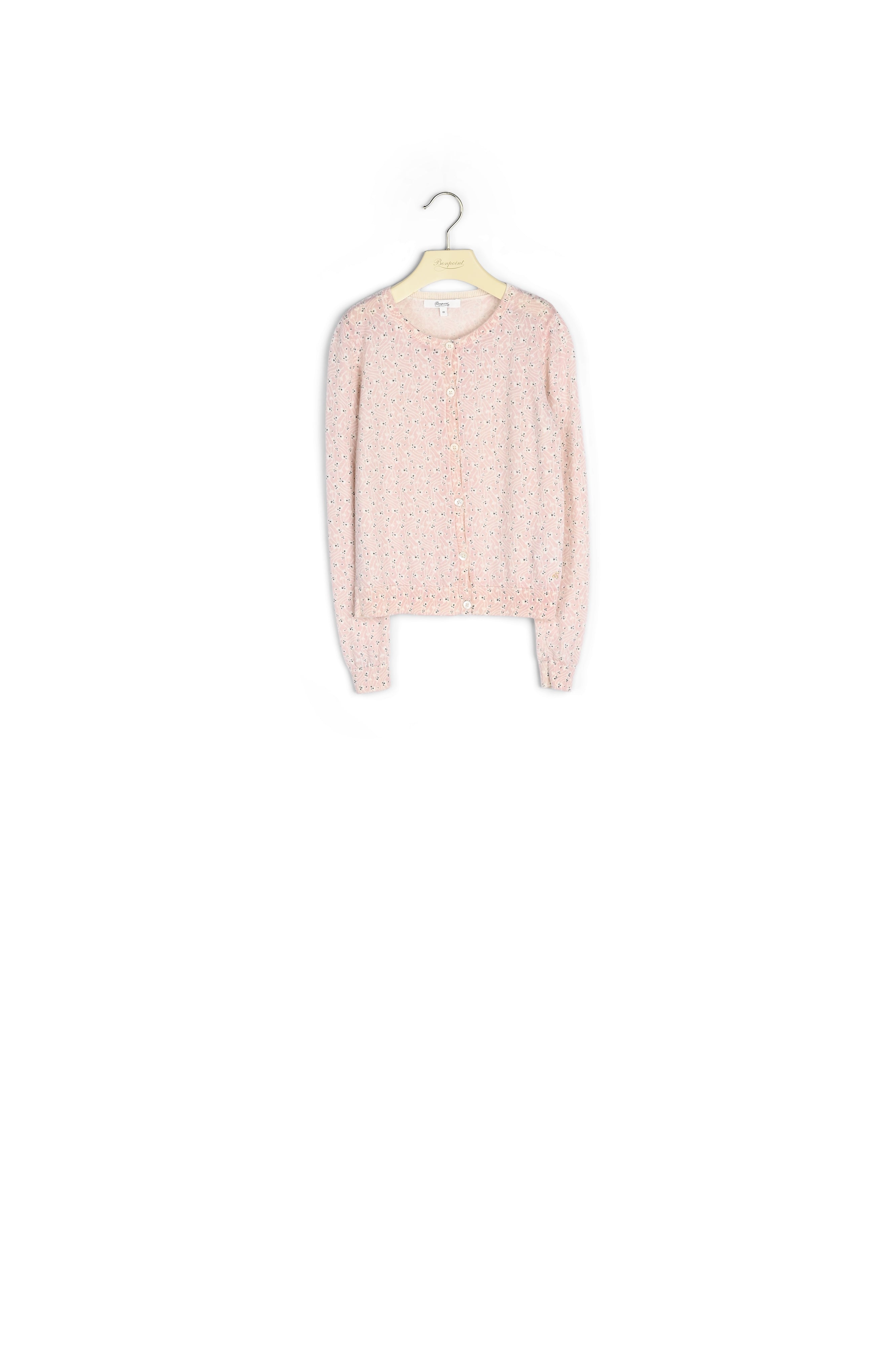 Cardigan mérinos imprimé - Bonpoint vintage