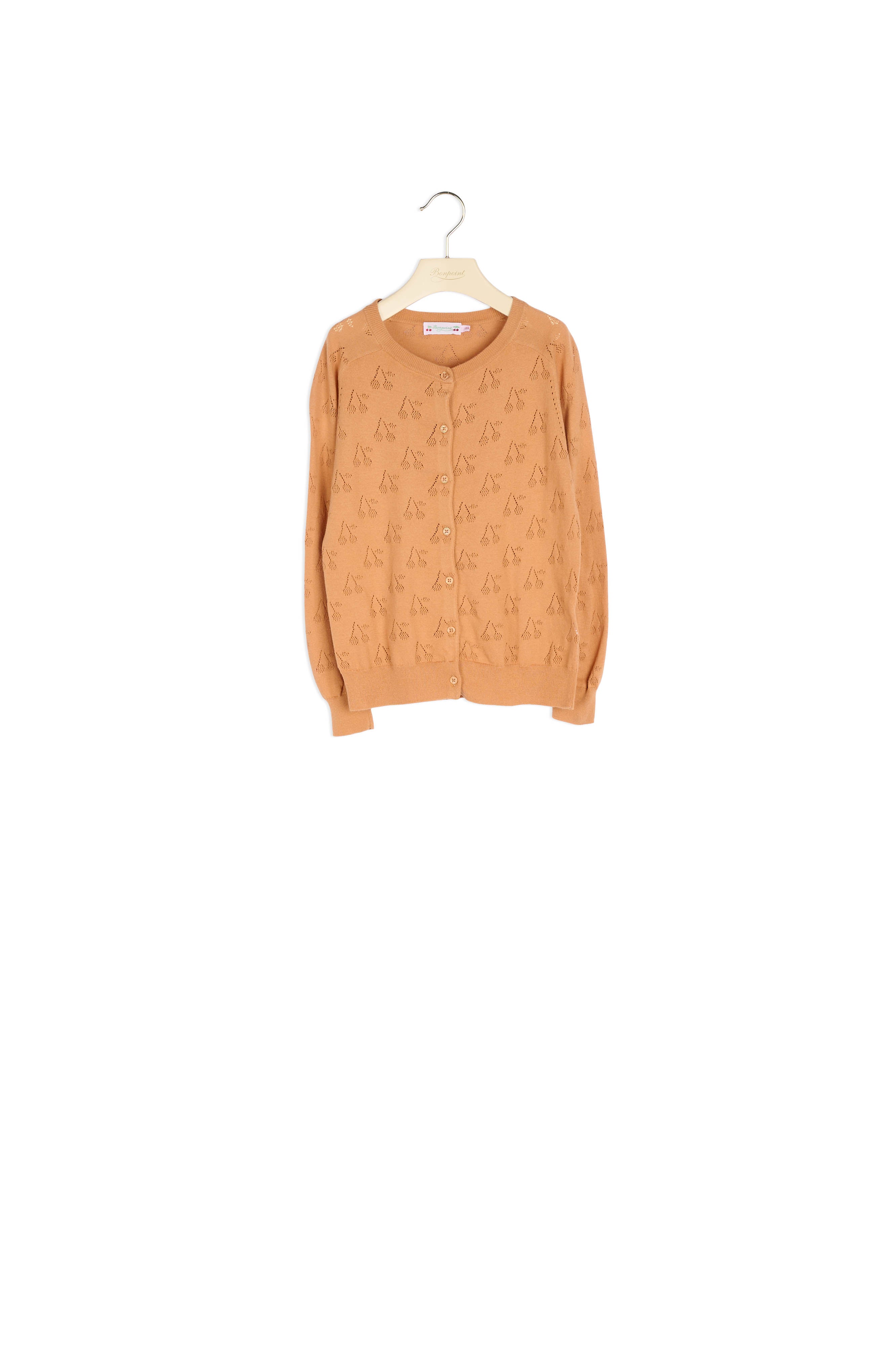 Cardigan à cerises ajourées - Bonpoint vintage