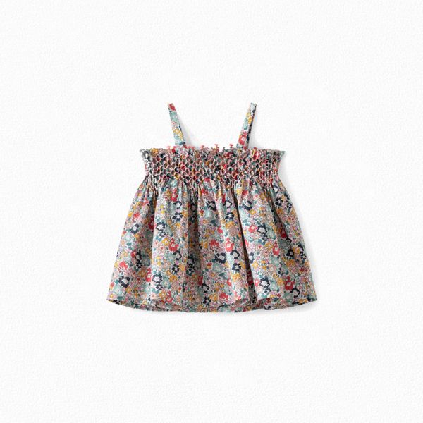 Blouse à bretelles en coton Liberty - Bonpoint vintage