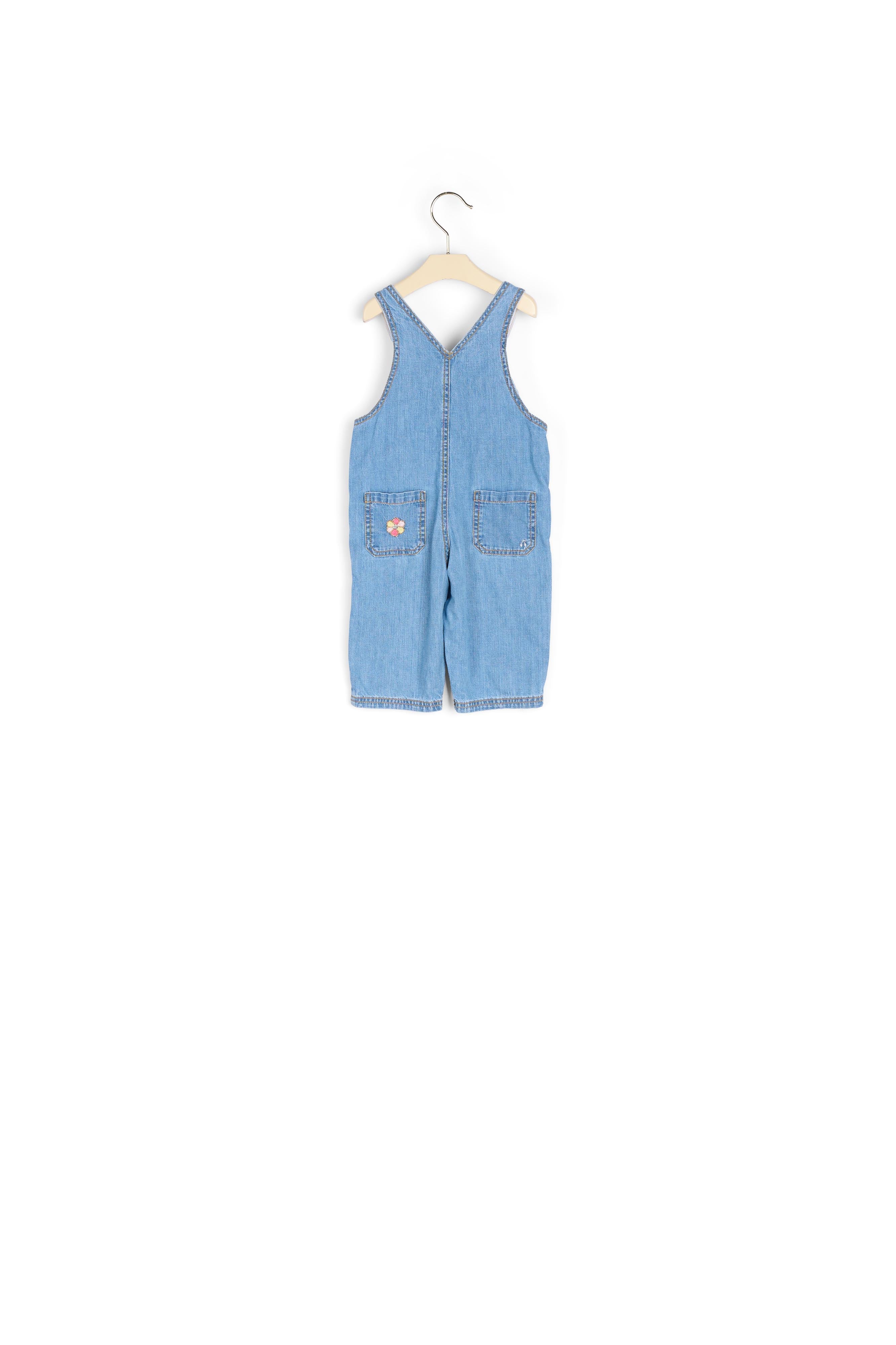 Salopette en denim rebrodé bébé - Bonpoint vintage