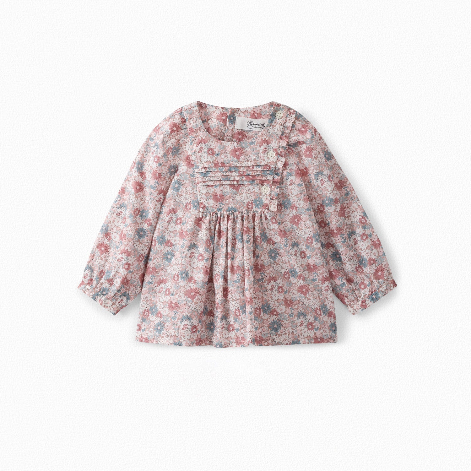 Blouse avec plastron et plis plats bébé - Bonpoint vintage