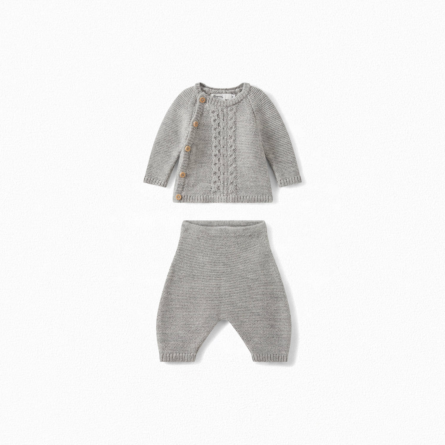 Ensemble en maille avec torsades - Bonpoint vintage
