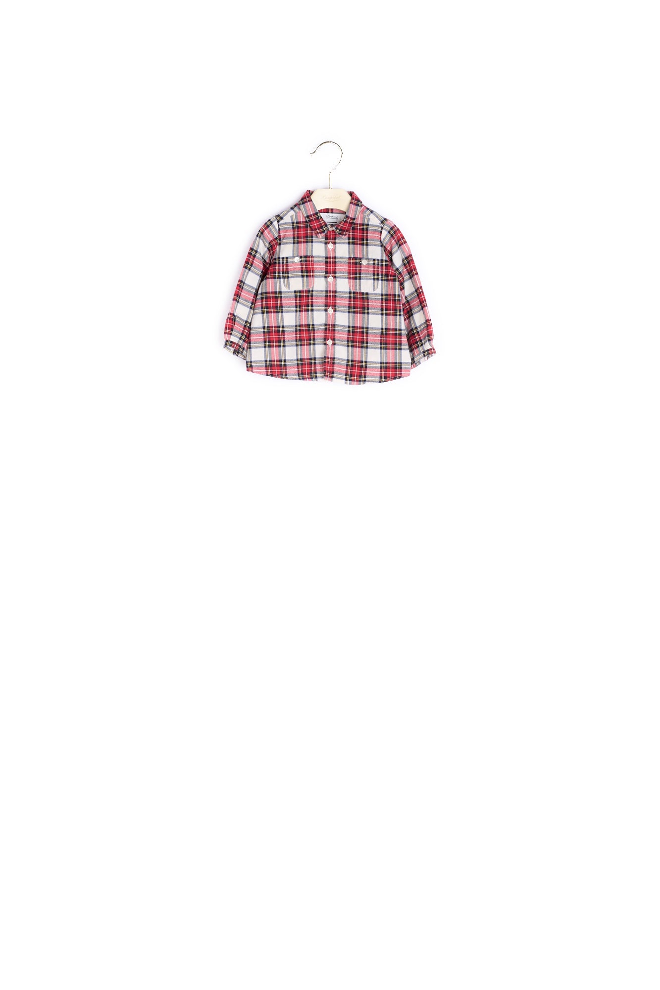 Chemise bébé en coton à motif écossais - Bonpoint vintage