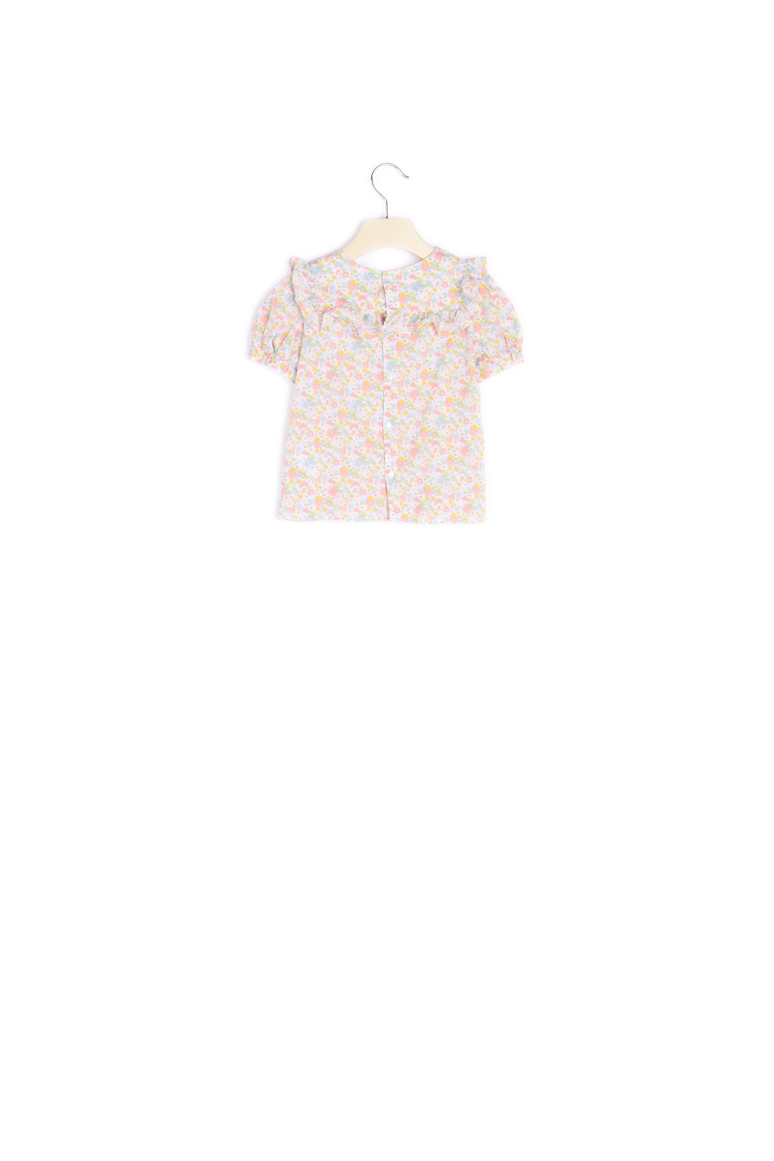 Blouse à volants en coton Liberty - Bonpoint vintage