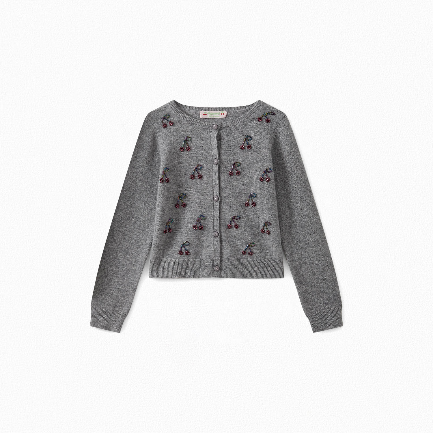 Cardigan cerises brodées - Bonpoint vintage