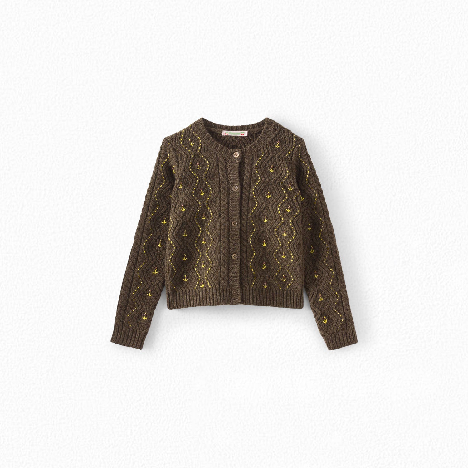 Cardigan en mérinos brodé - Bonpoint vintage