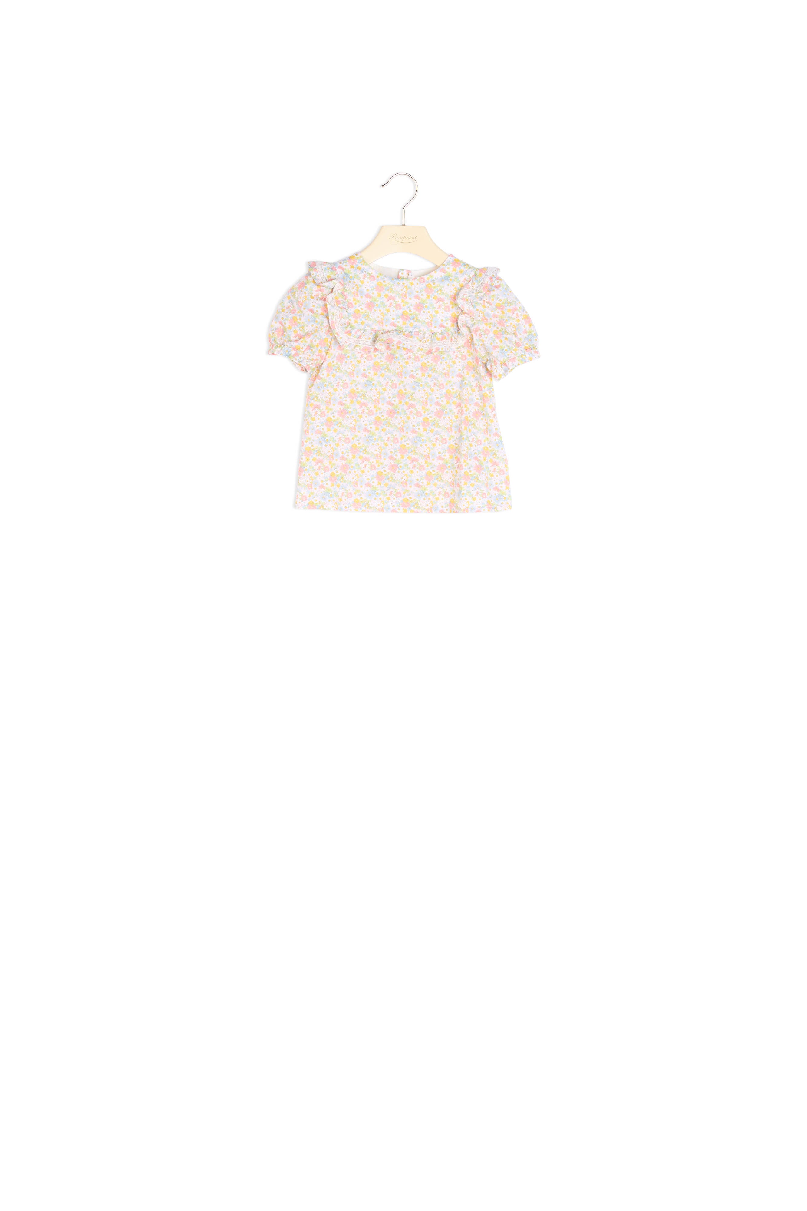 Blouse à volants en coton Liberty - Bonpoint vintage
