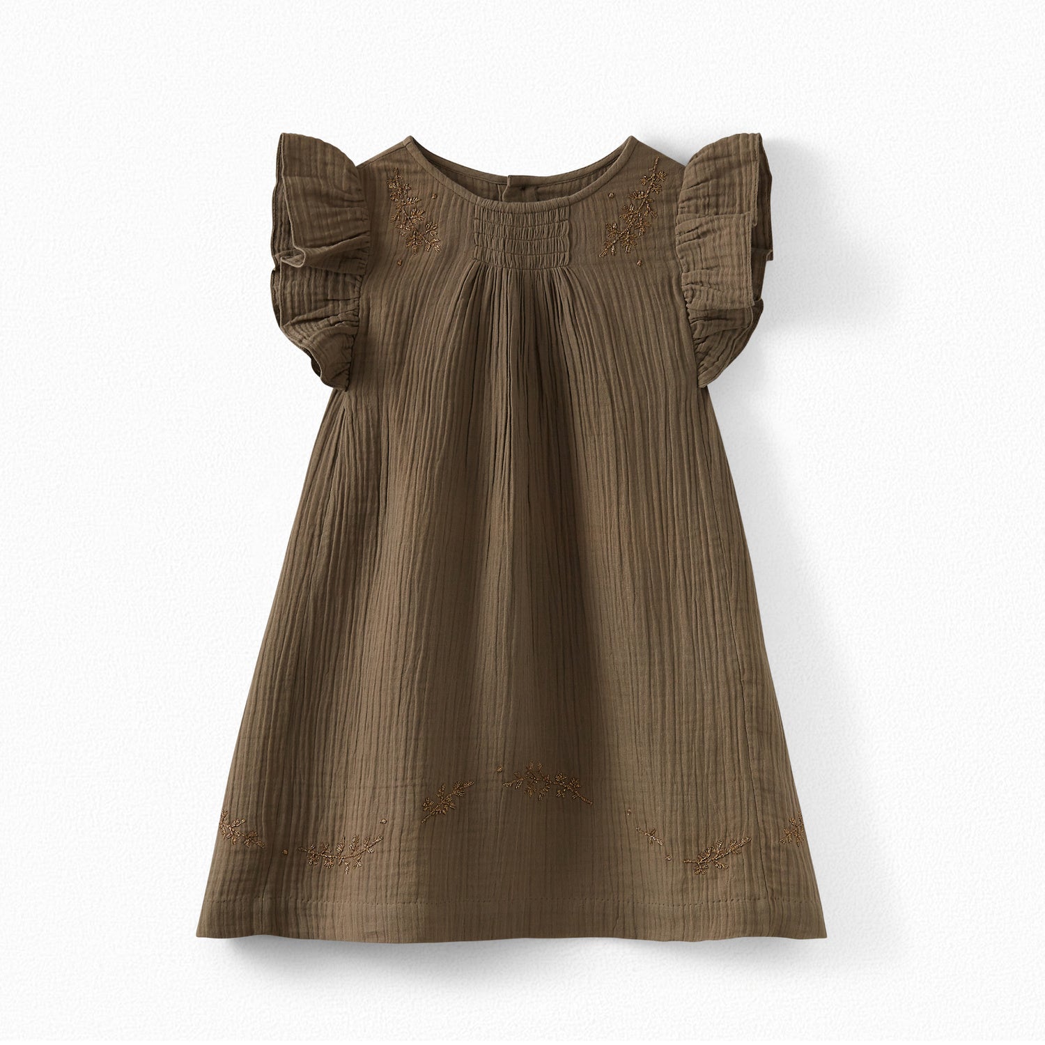 Robe en coton rebrodé - Bonpoint vintage