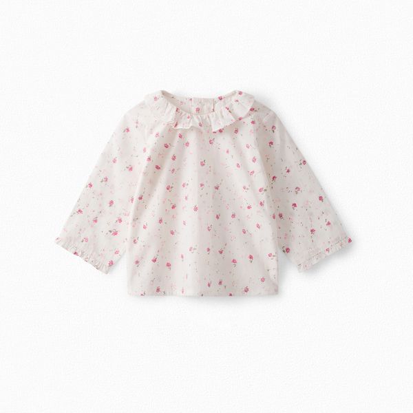 Blouse imprimée à col volanté bébé - Bonpoint vintage