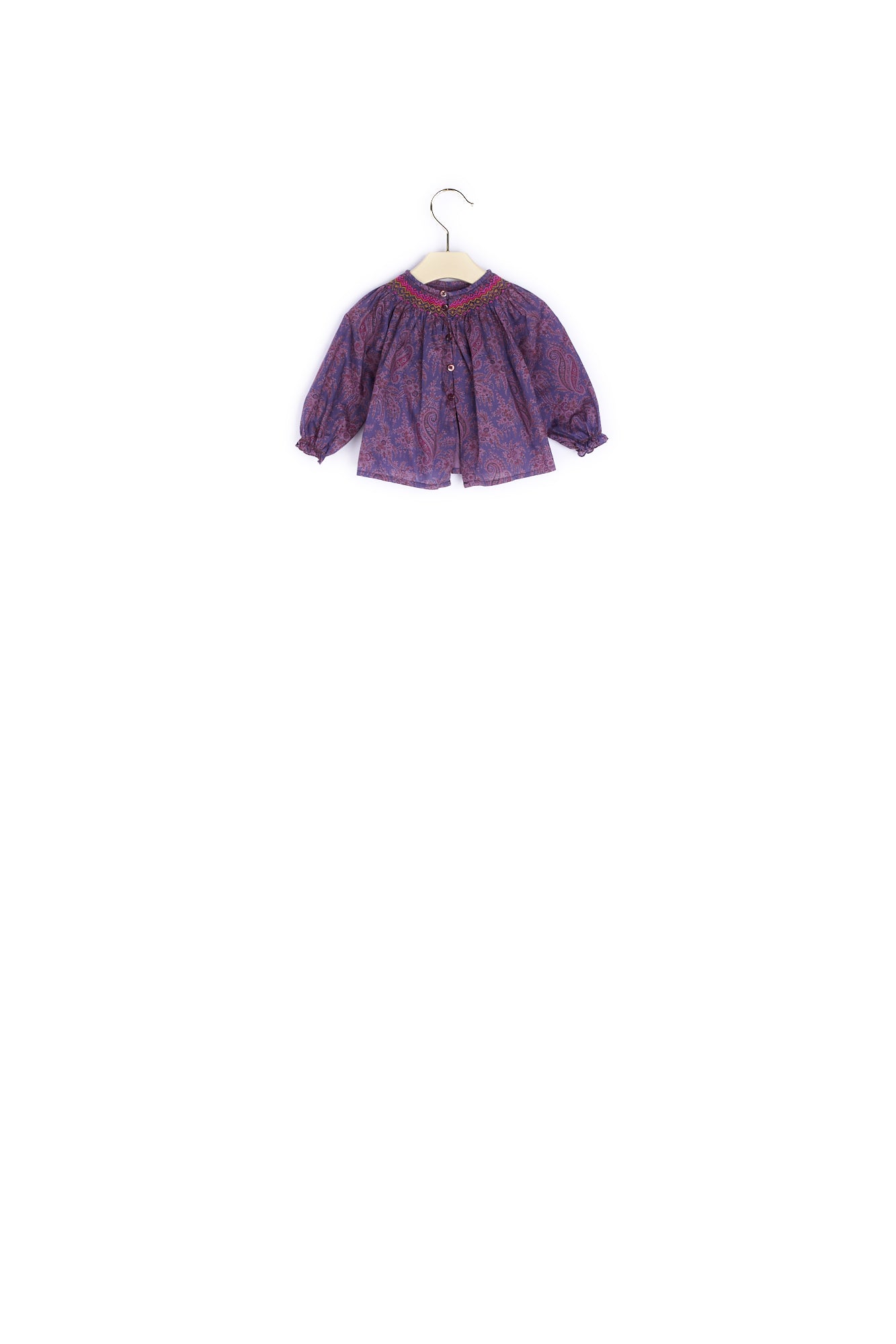 Blouse en tissu Liberty smocké bébé - Bonpoint vintage