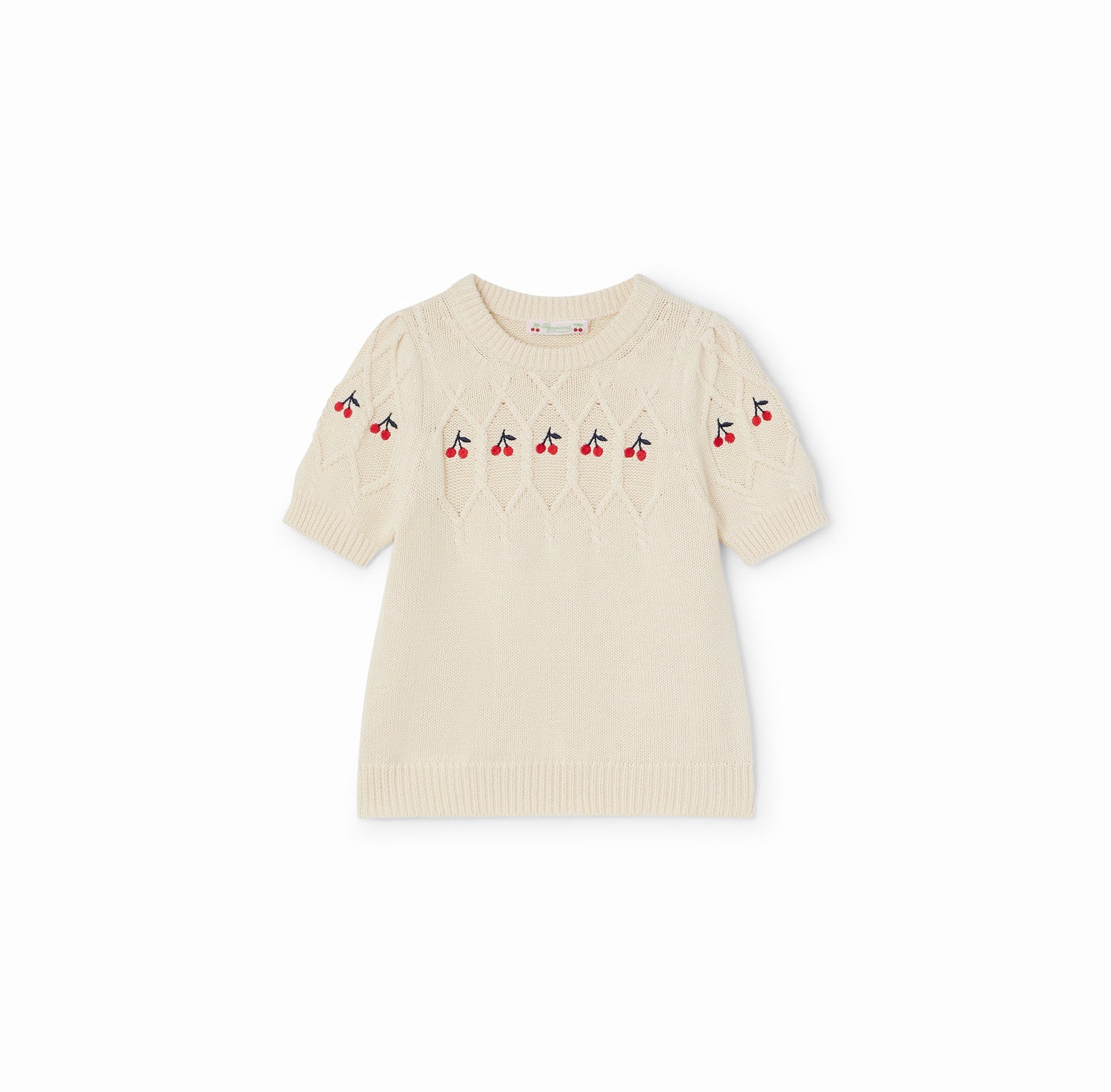 Pull à cerises brodées - Bonpoint vintage