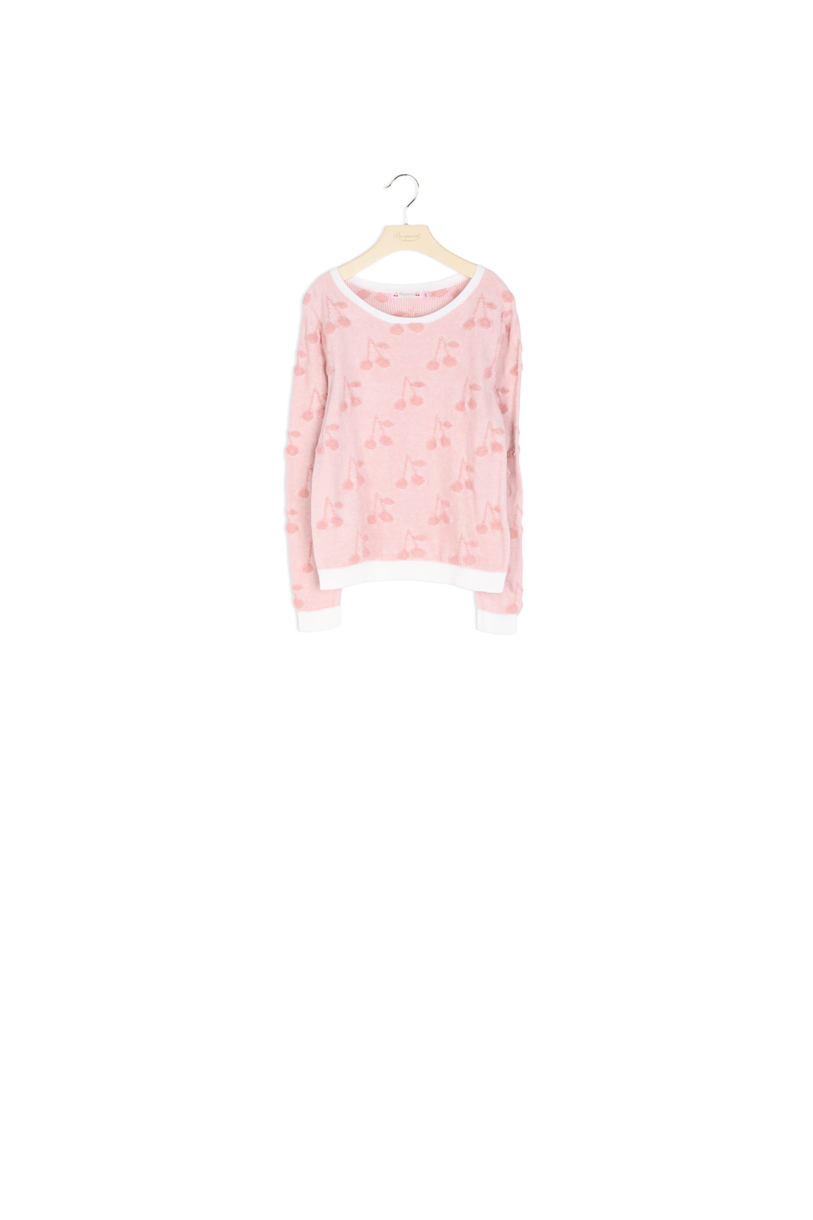 Pull à jacquard cerises - Bonpoint vintage