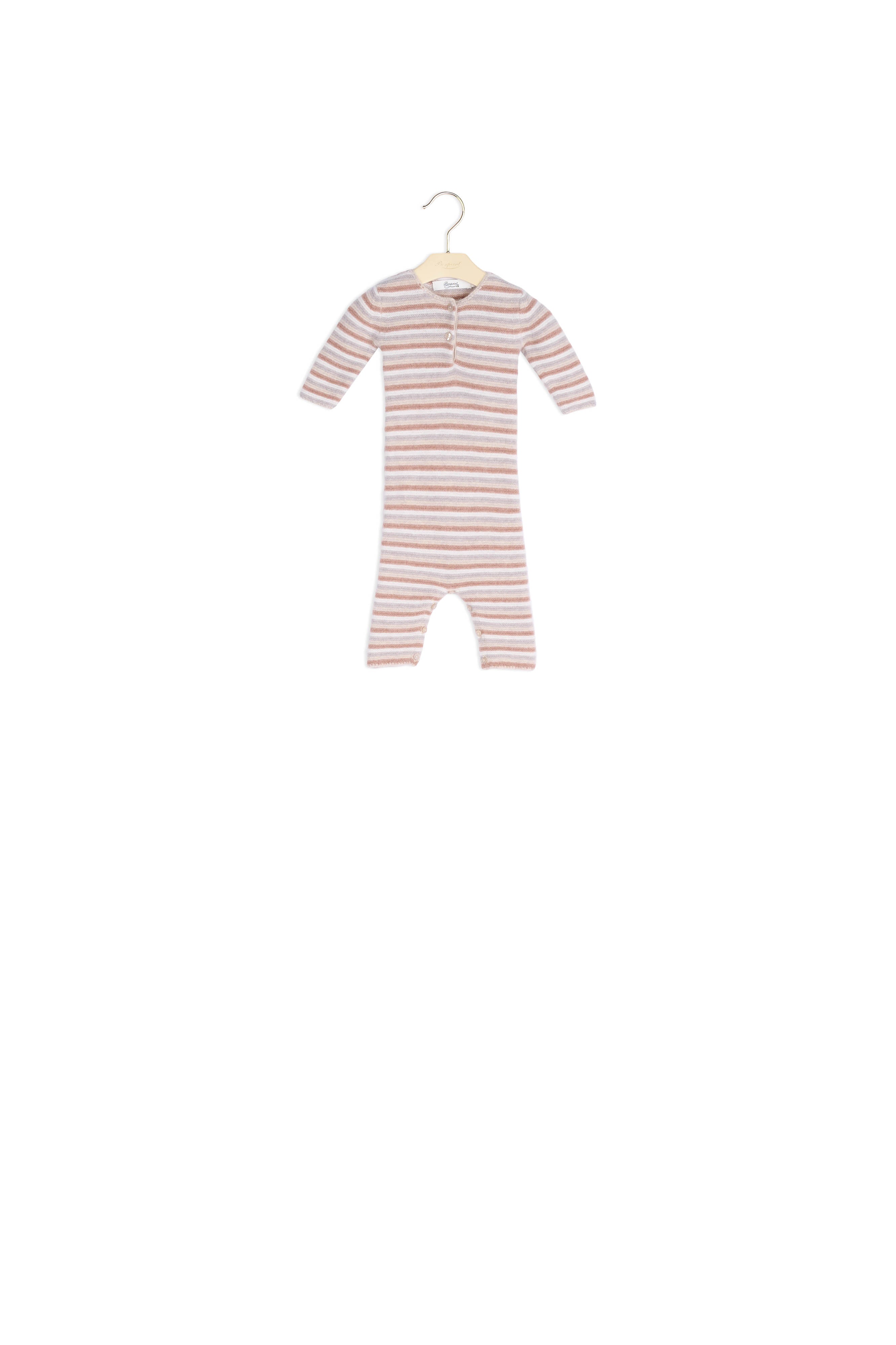 Combinaison rayée en mérinos bébé buvard - Bonpoint vintage