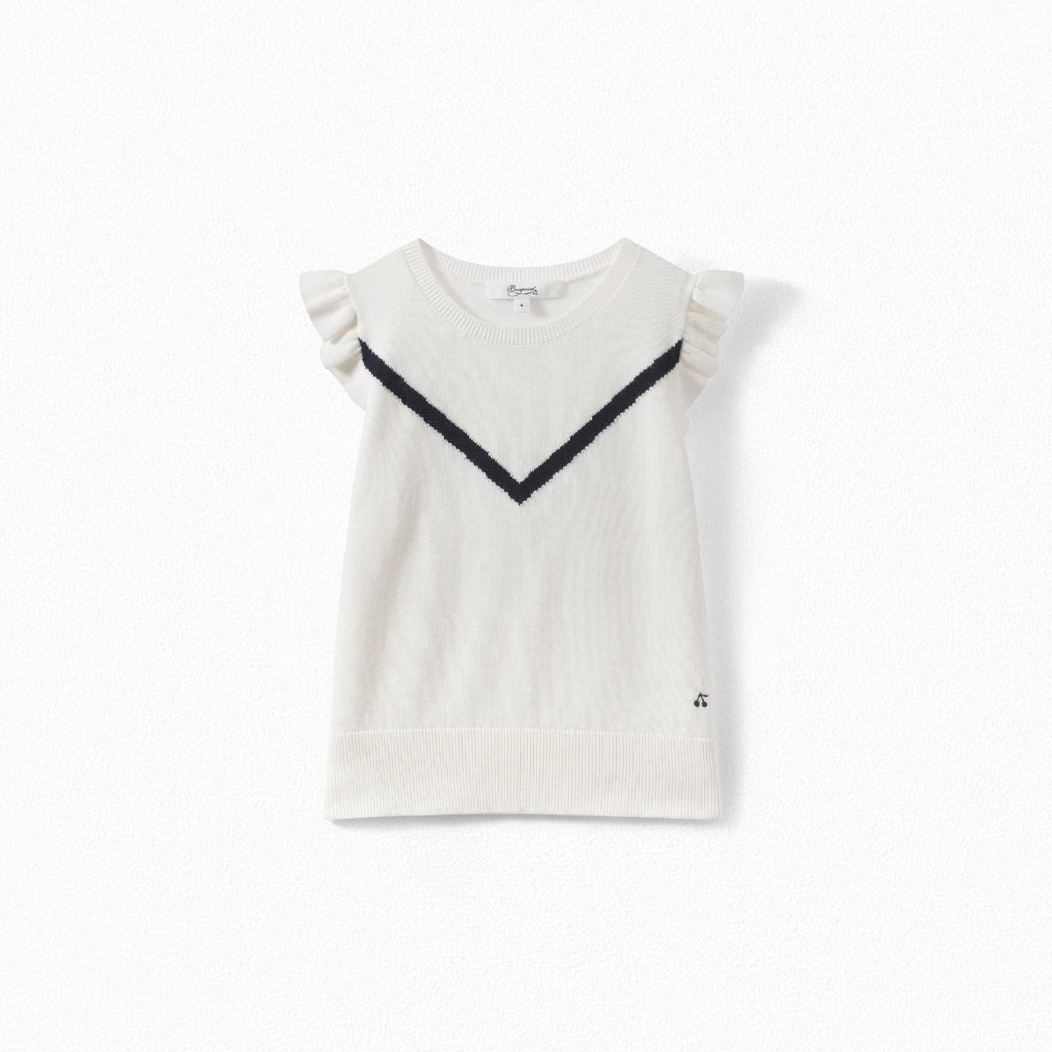 Pull en coton avec volants - Bonpoint vintage
