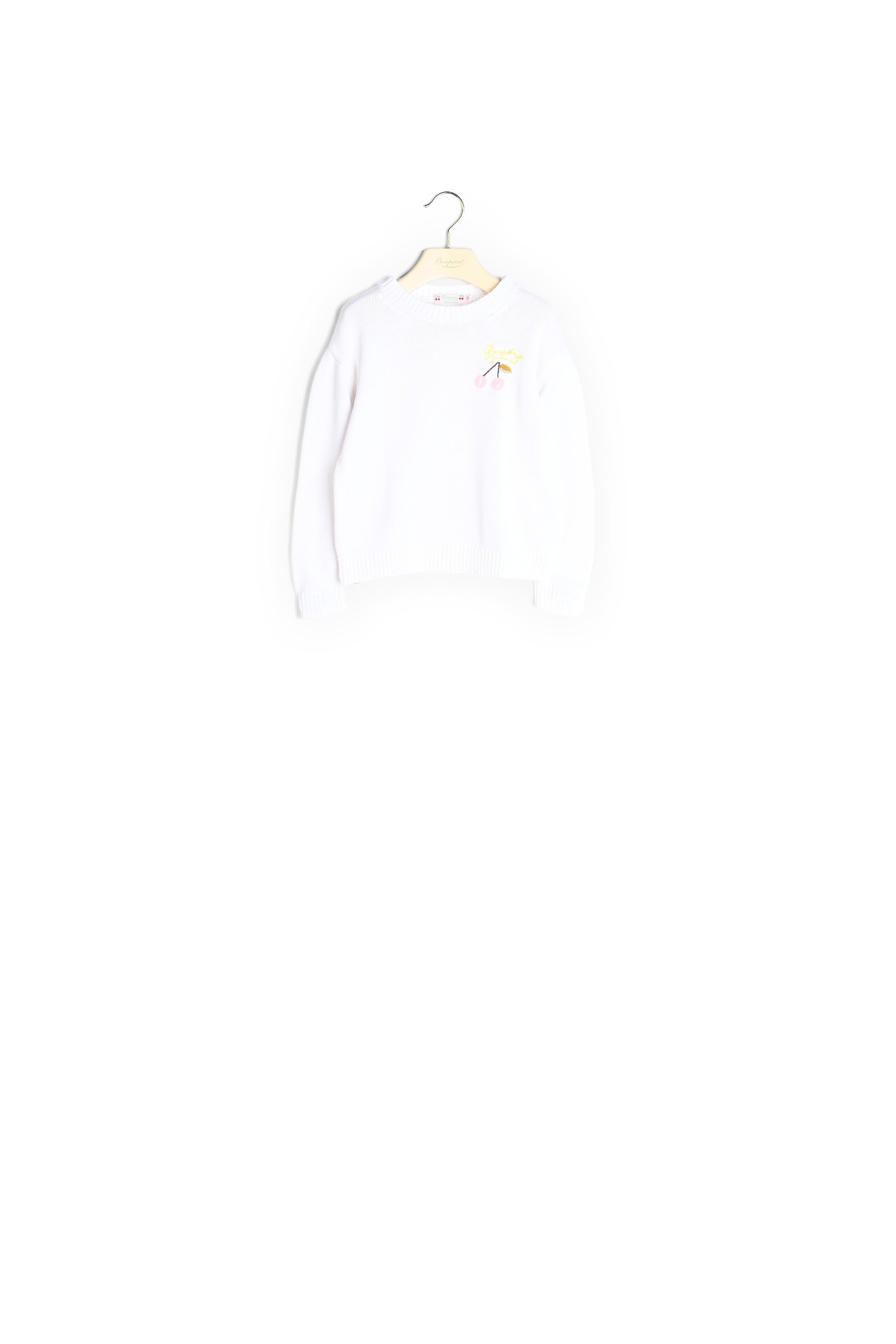 Pull avec broderie cerise - Bonpoint vintage