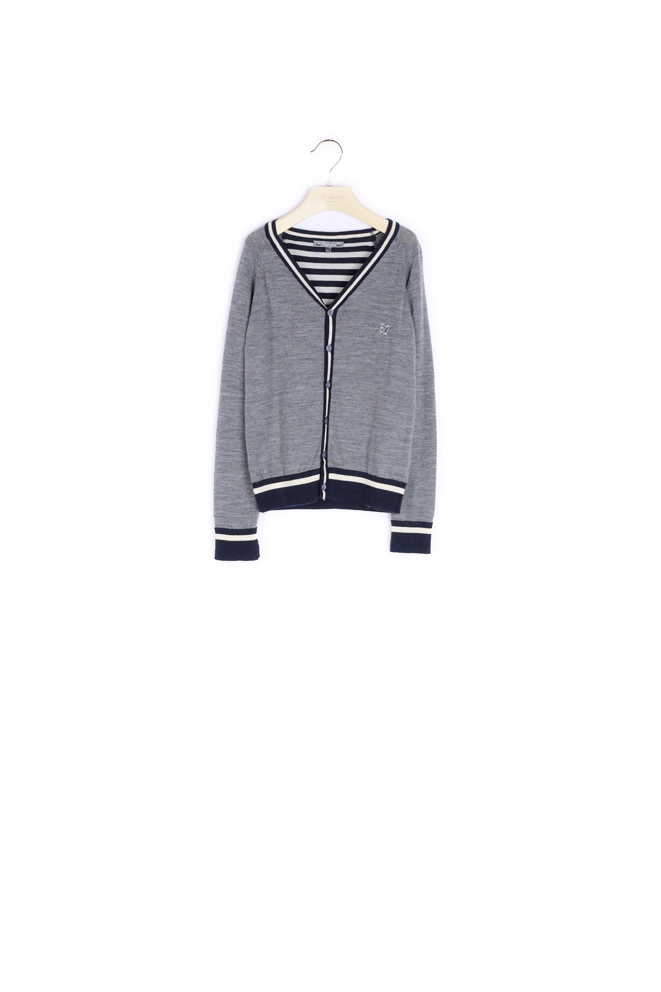 Cardigan Detail Rayures - Bonpoint vintage