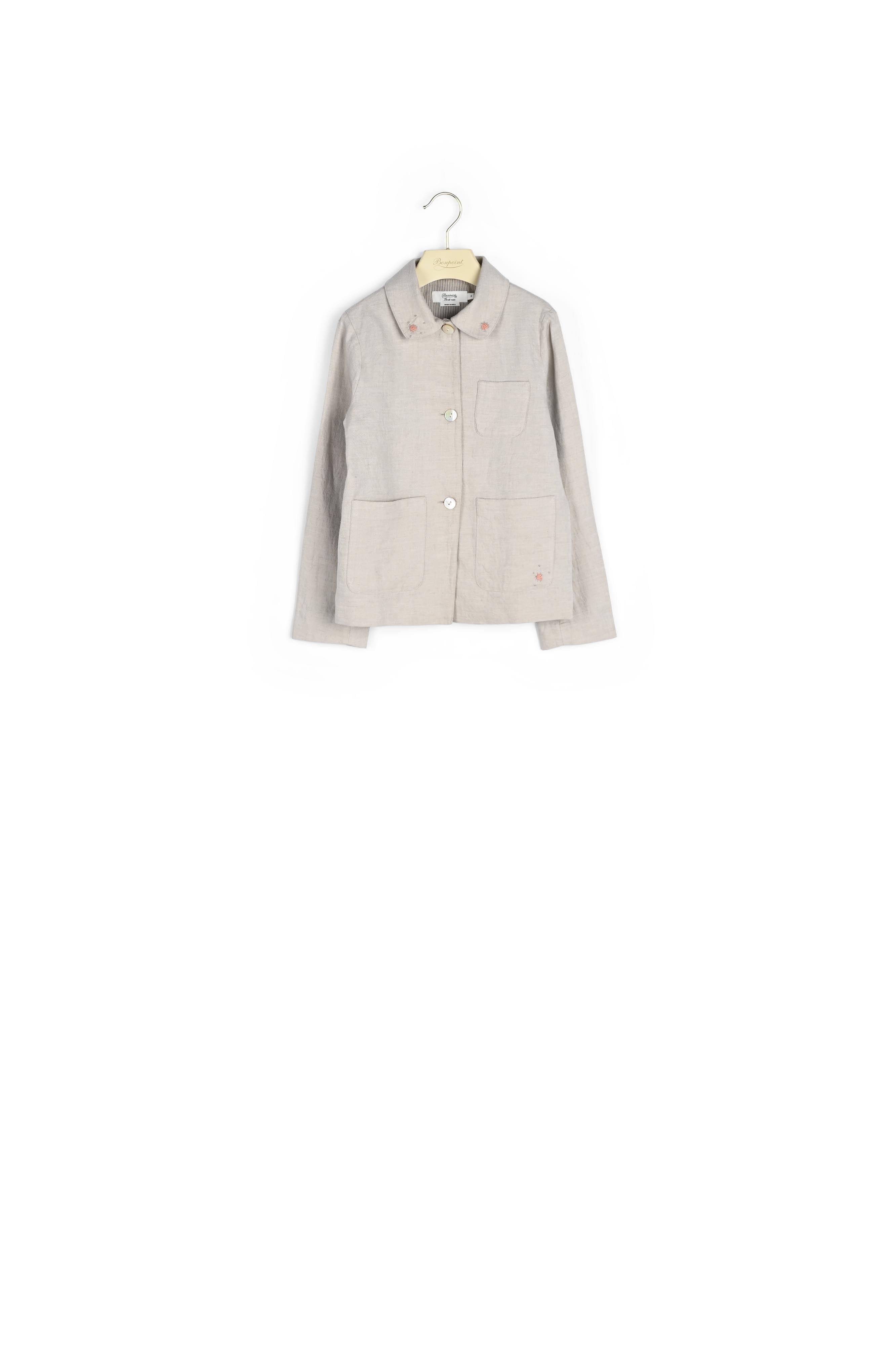 Veste en lin brodé - Bonpoint vintage