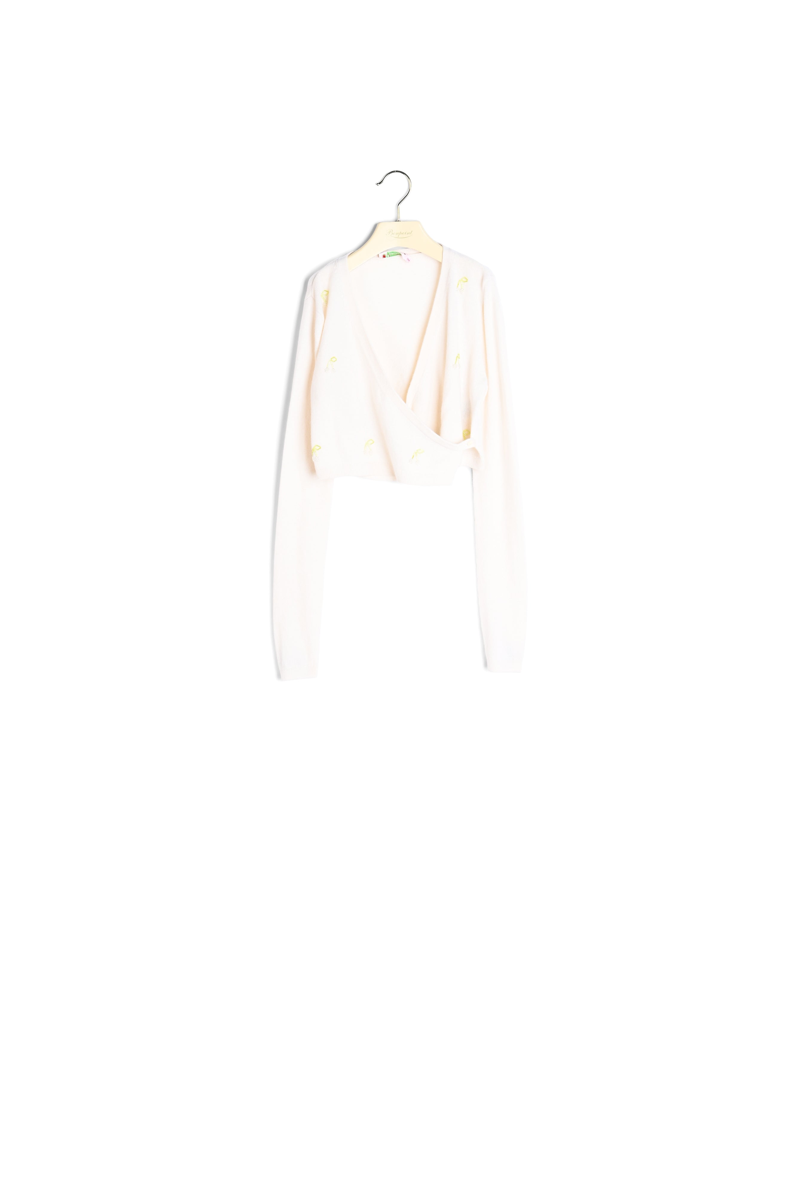 Cardigan cache-cœur avec perles brodées - Bonpoint vintage