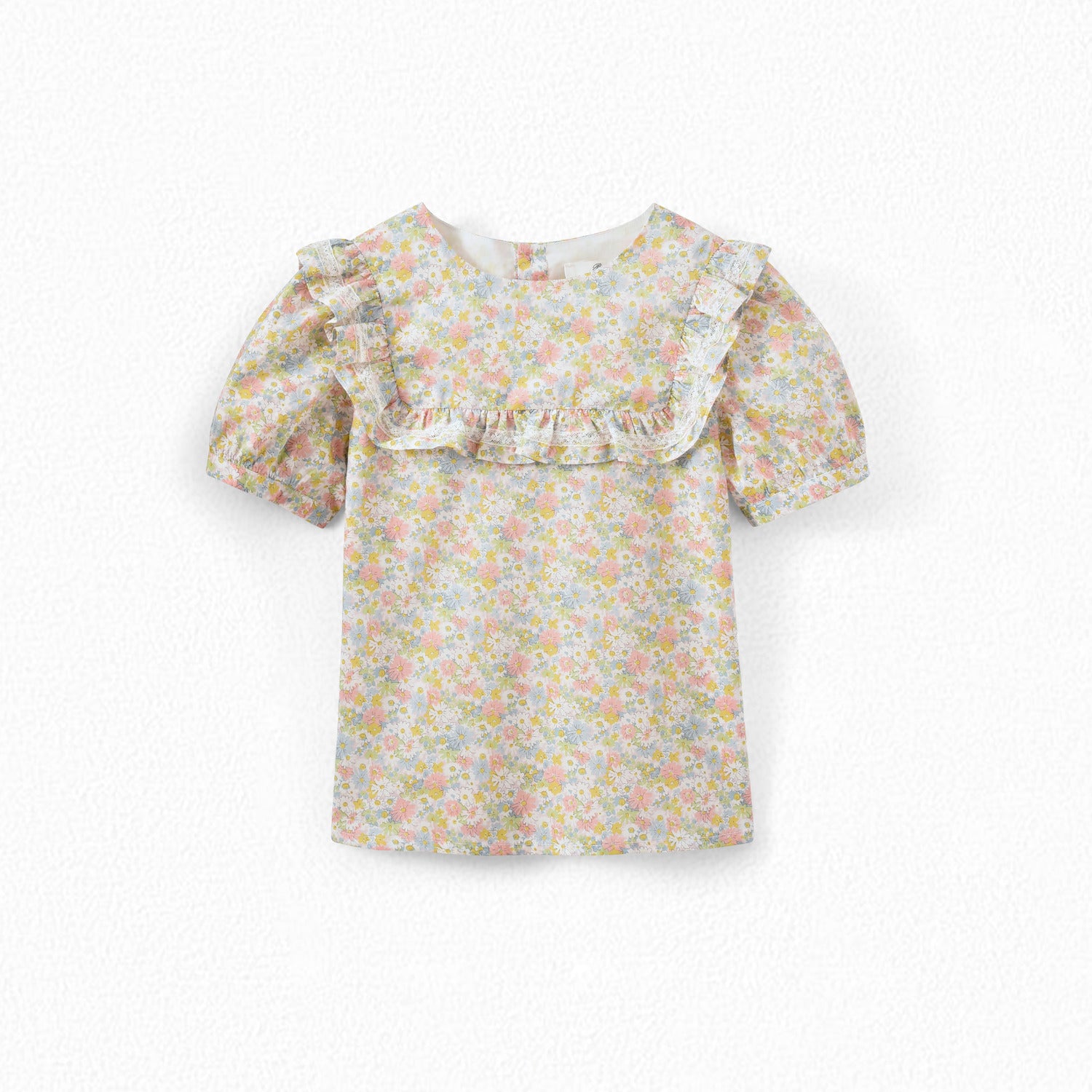 Blouse à volants en coton Liberty - Bonpoint vintage