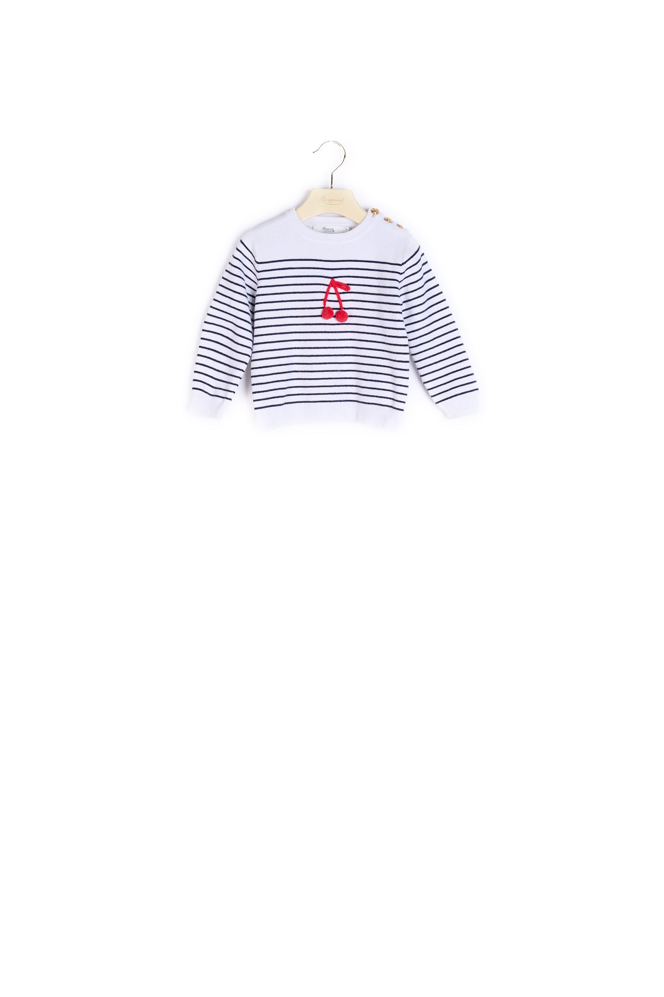 Pull marinière à pompon rayures - Bonpoint vintage