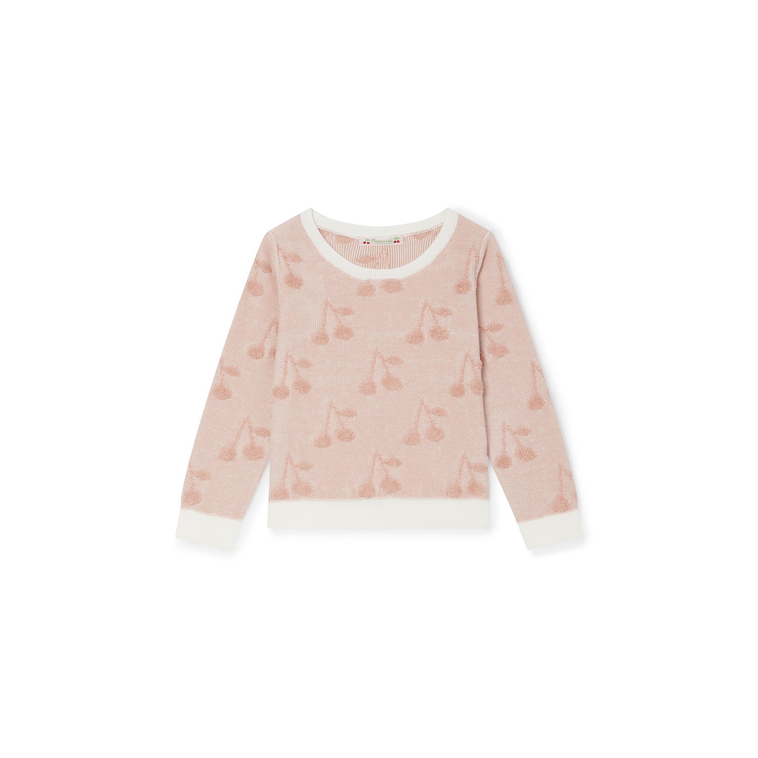 Pull à jacquard cerises - Bonpoint vintage