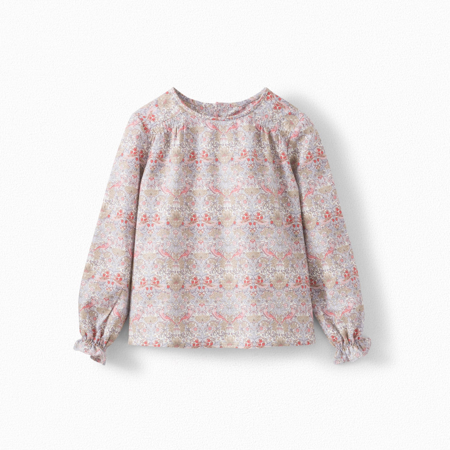 Blouse tissu Liberty et poignets froncés fille - Bonpoint vintage