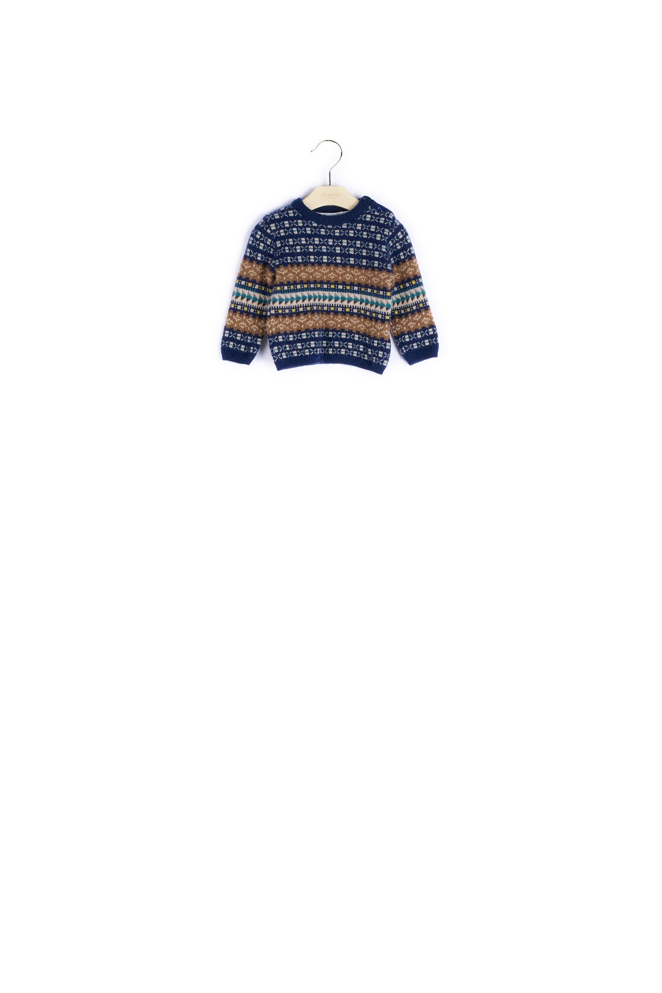 Pull coton et laine jacquard bébé - Bonpoint vintage