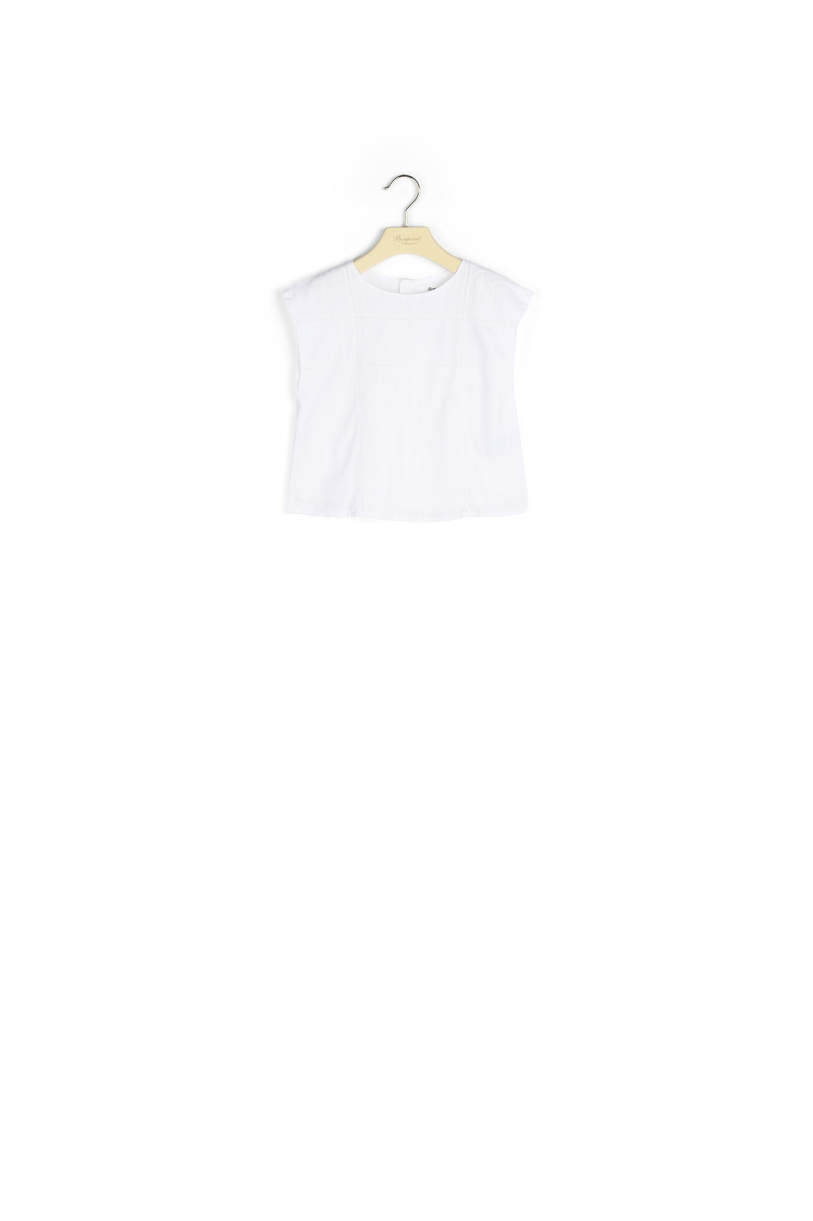 Blouse en coton et dentelle fille - Bonpoint vintage