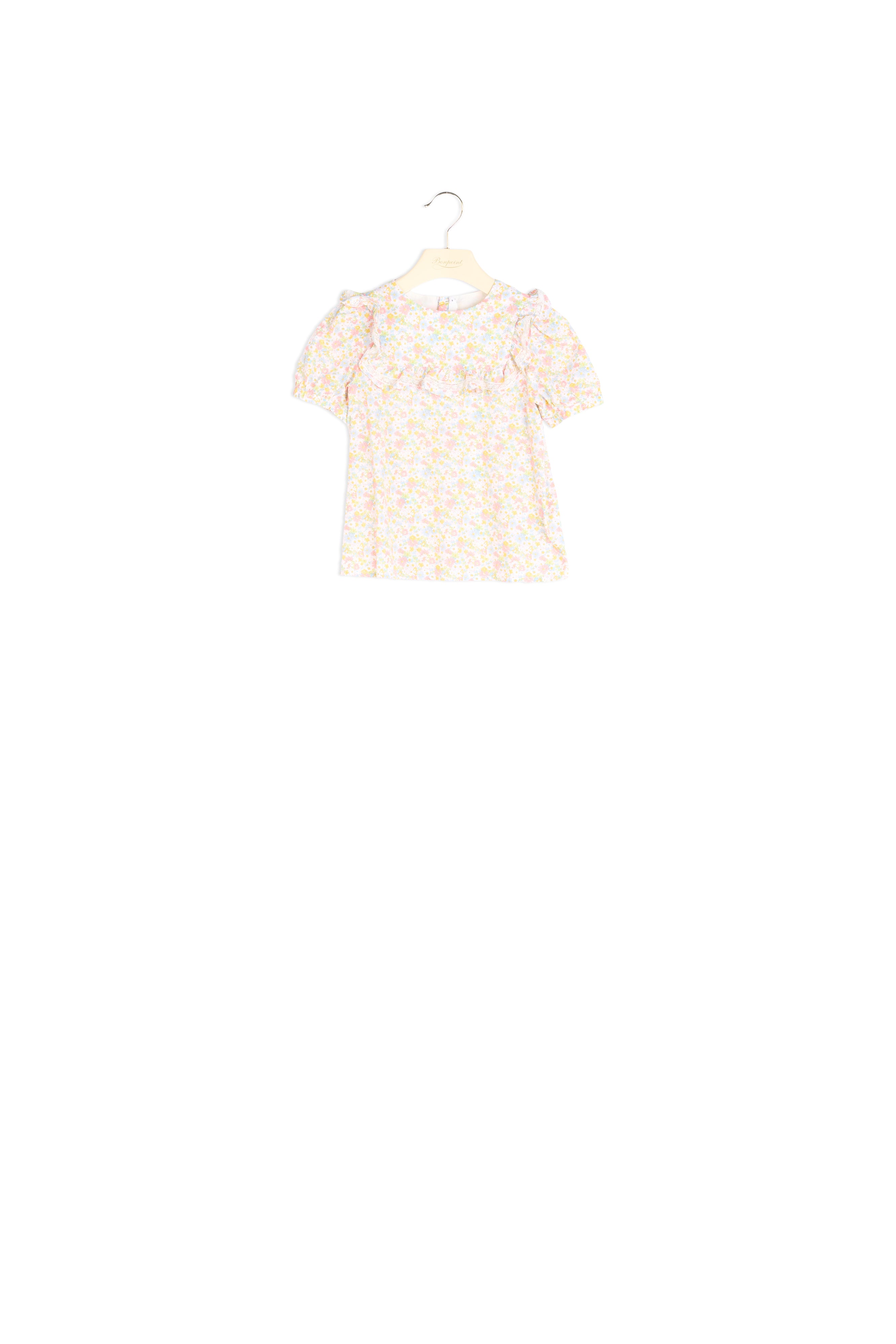Blouse à volants en coton Liberty - Bonpoint vintage