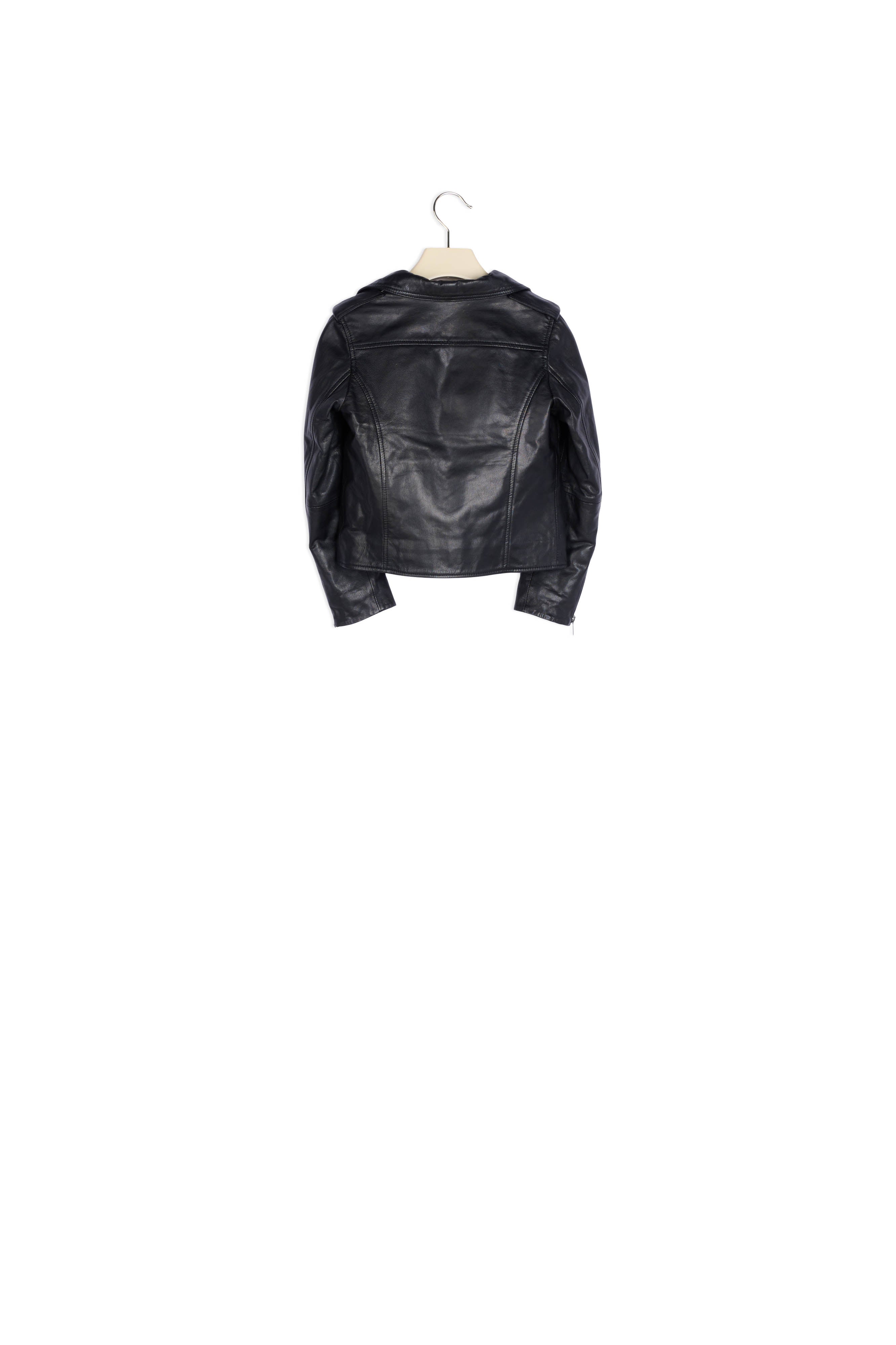 Veste perfecto en cuir mixte noir - Bonpoint vintage