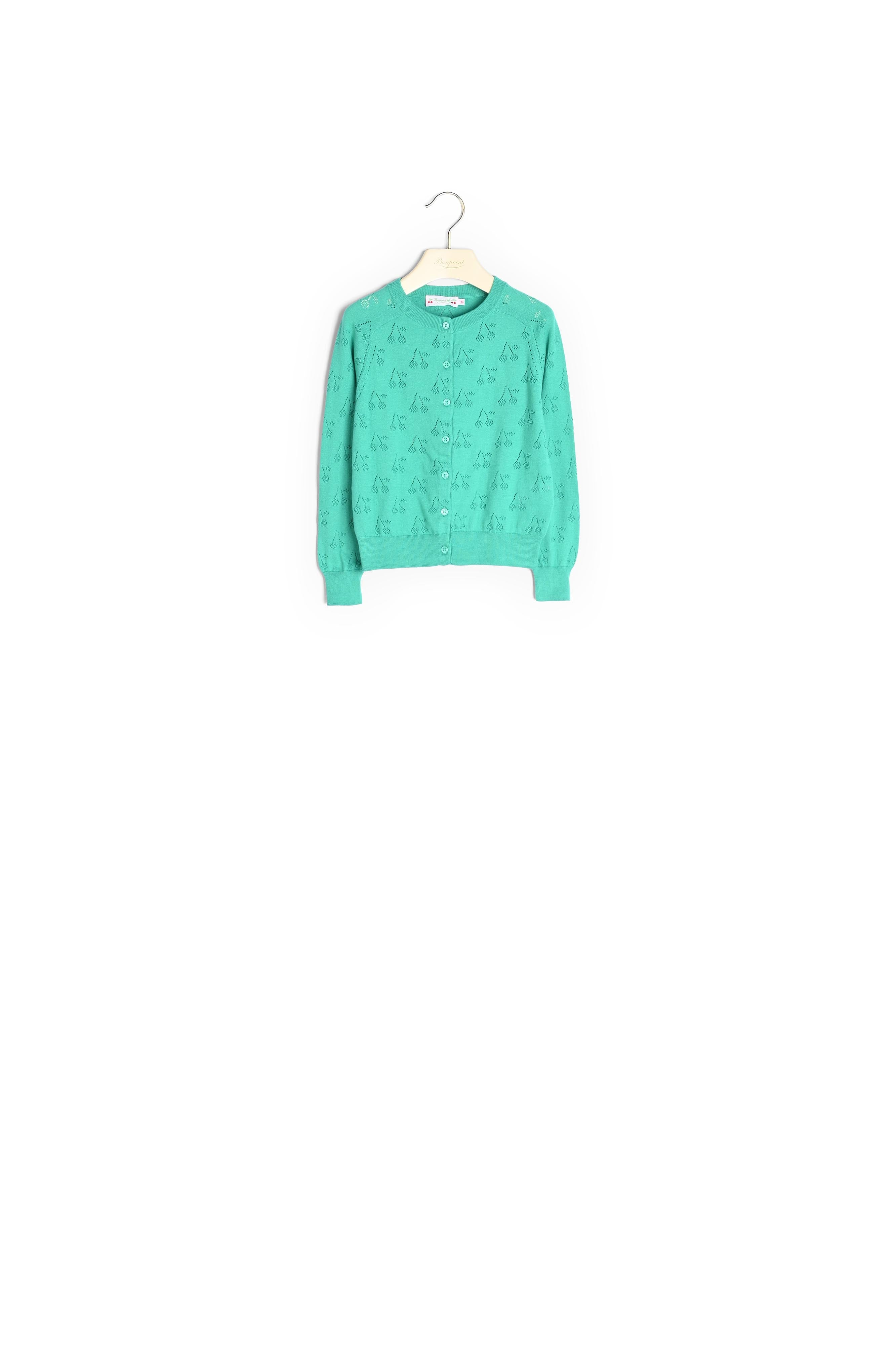 Cardigan à cerises ajourées - Bonpoint vintage