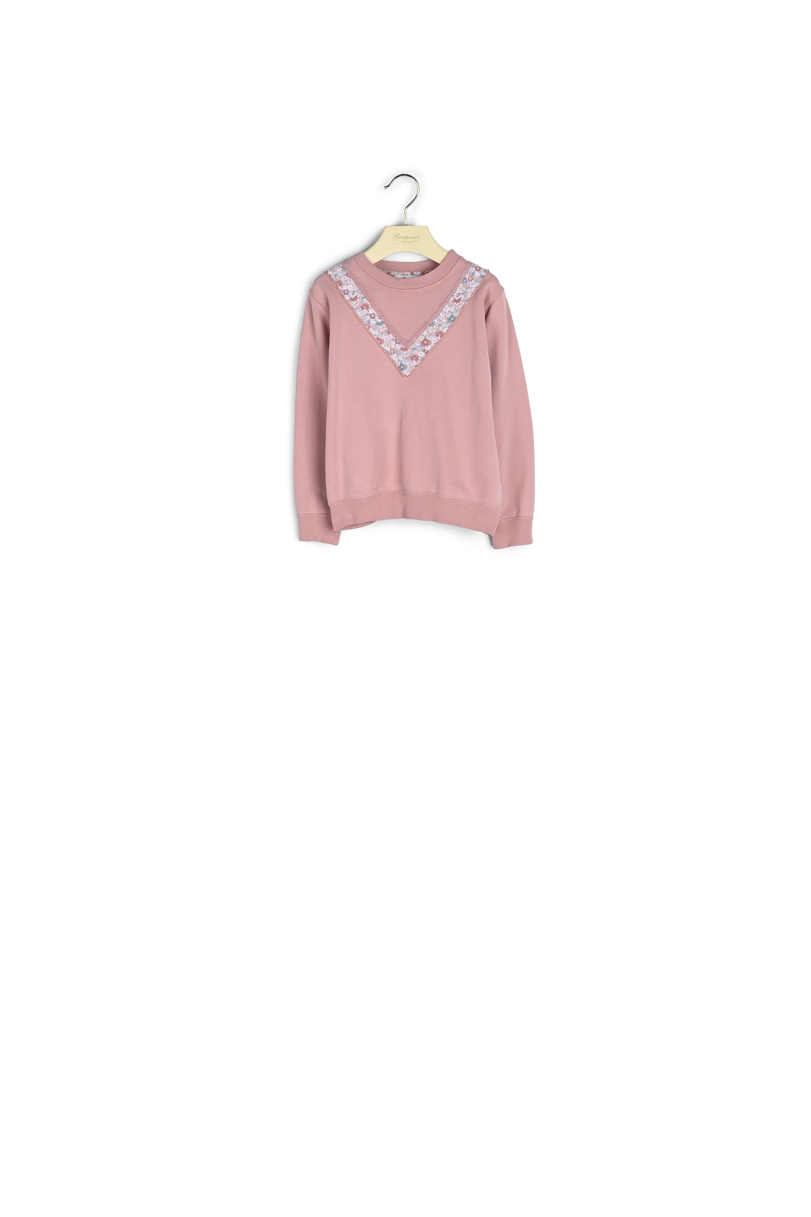 Sweatshirt avec tissu Liberty et dentelle - Bonpoint vintage