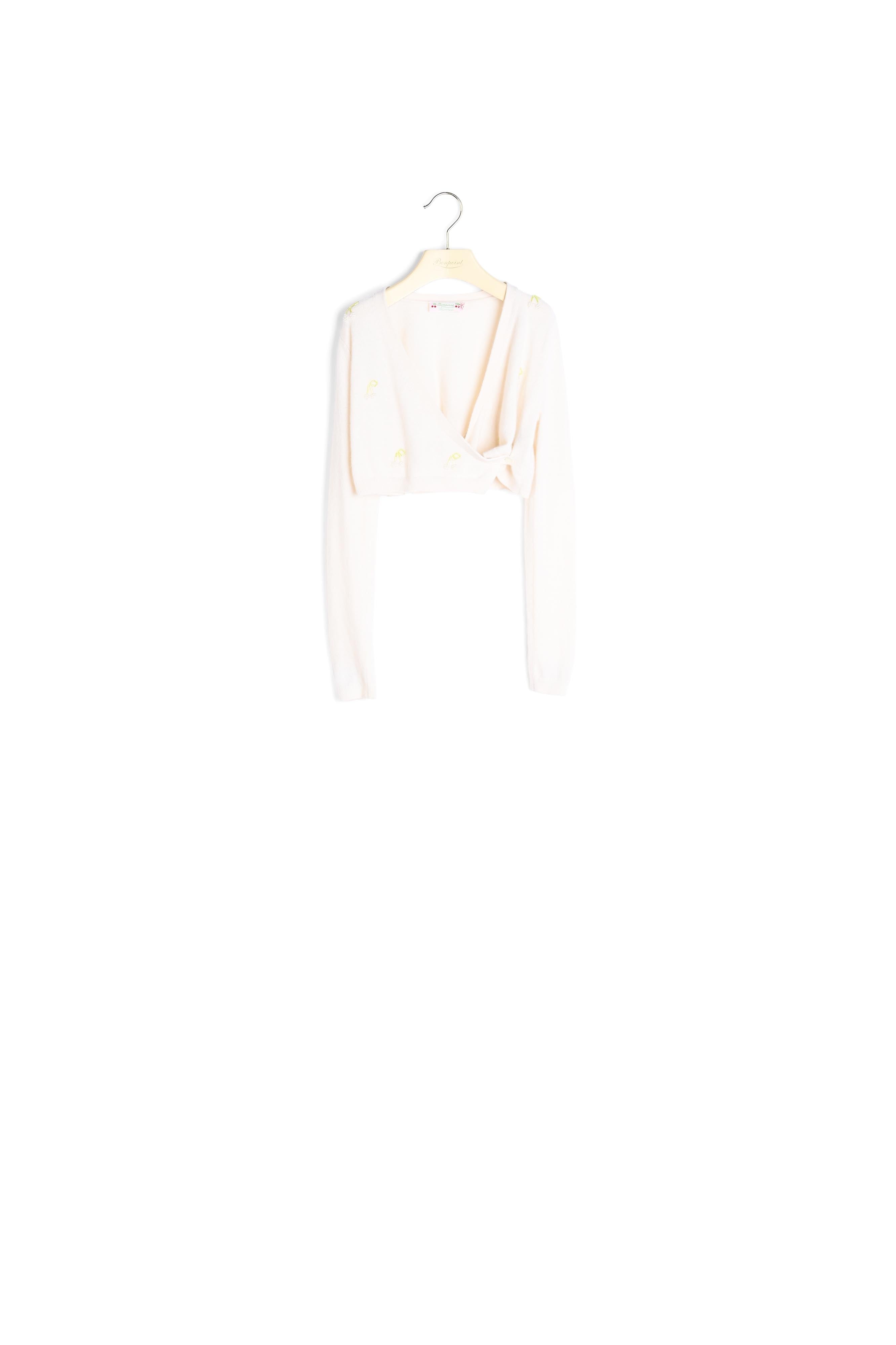 Cardigan cache-cœur avec perles brodées - Bonpoint vintage