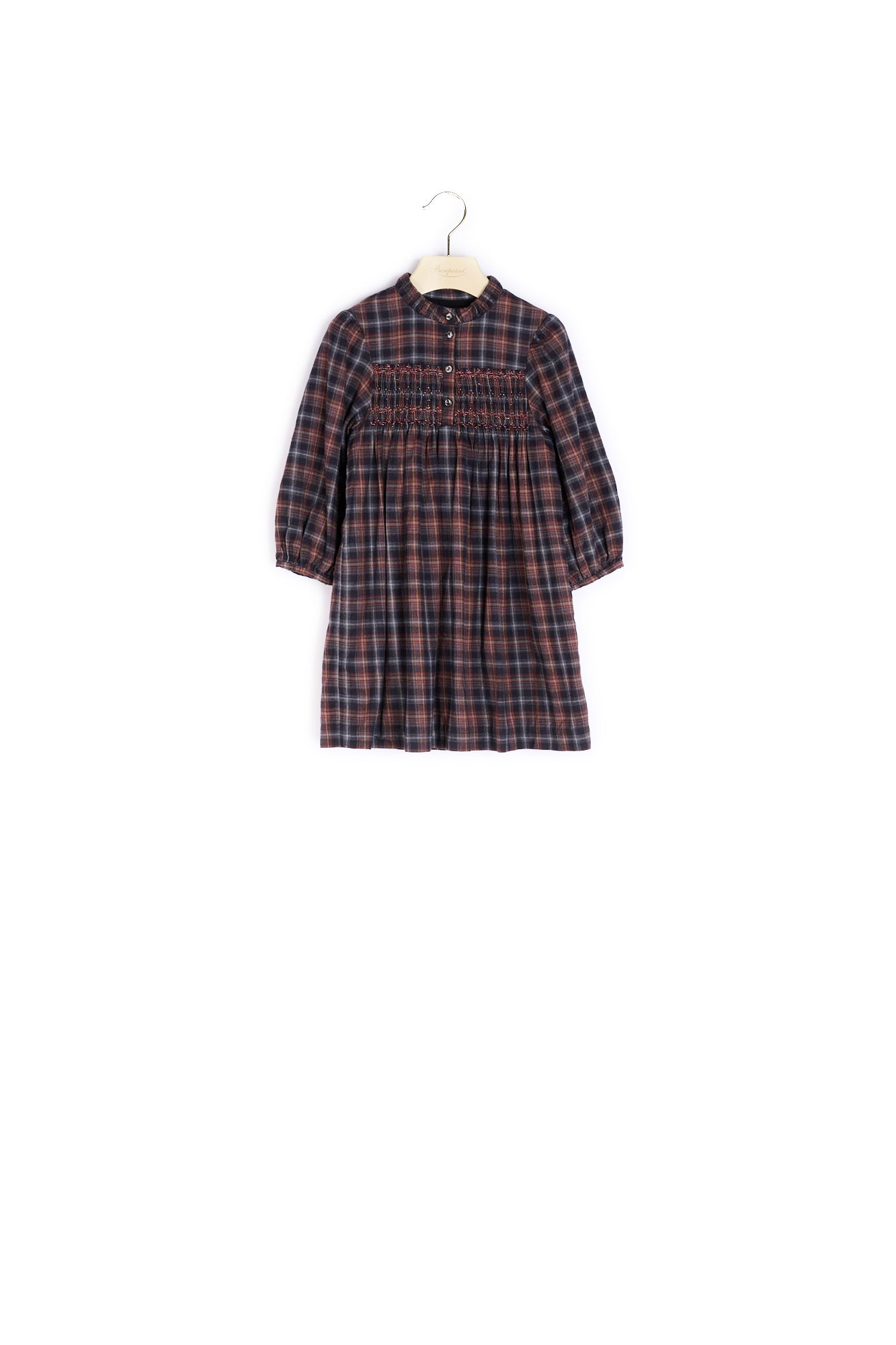 Robe smockée à carreaux fille - Bonpoint vintage