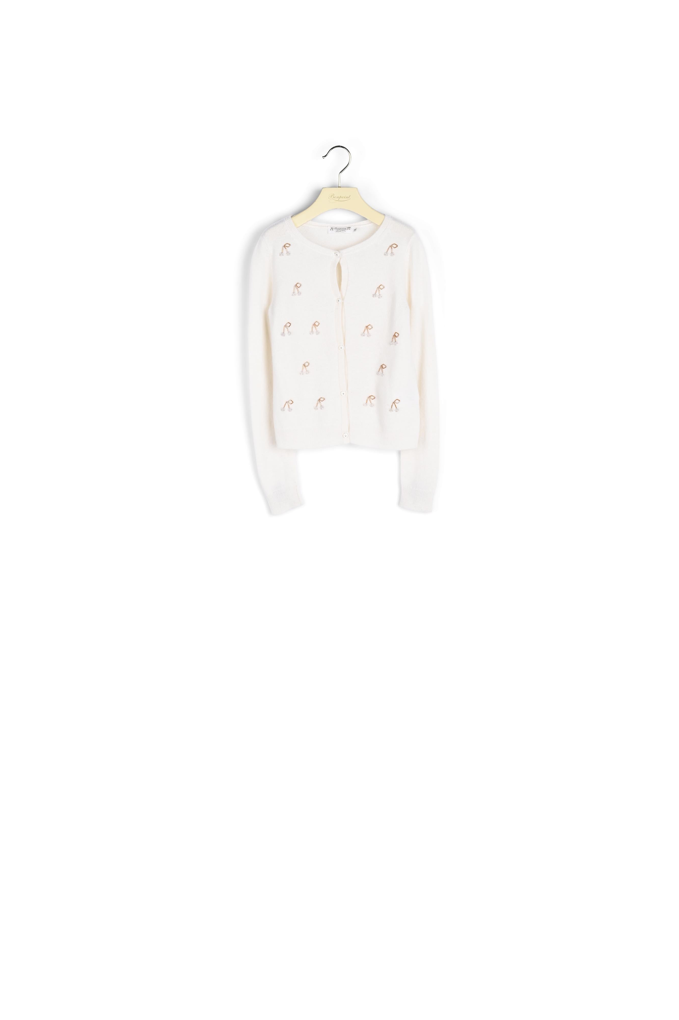 Cardigan à perles brodées - Bonpoint vintage