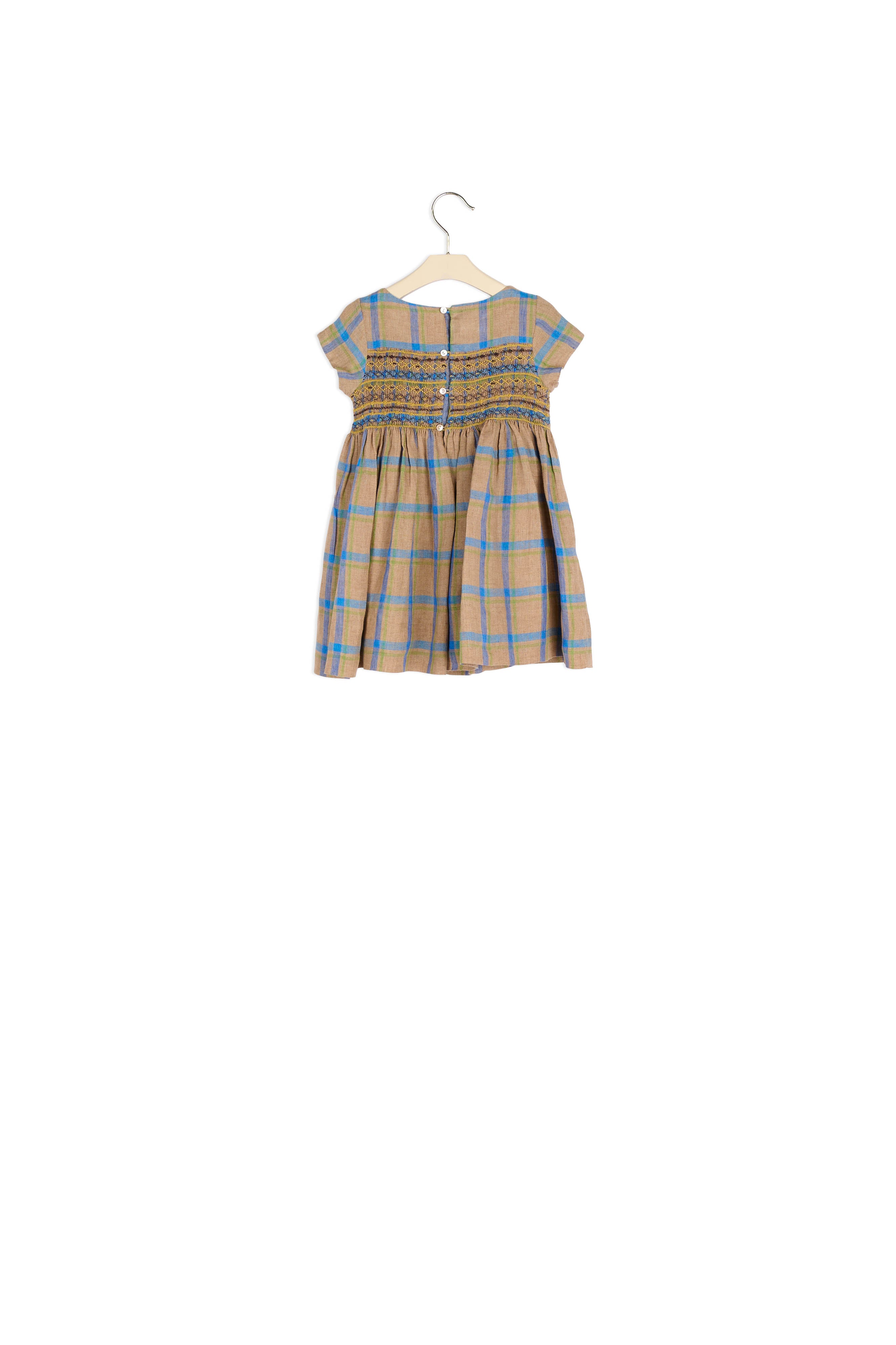 Robe en lin smockée - Bonpoint vintage