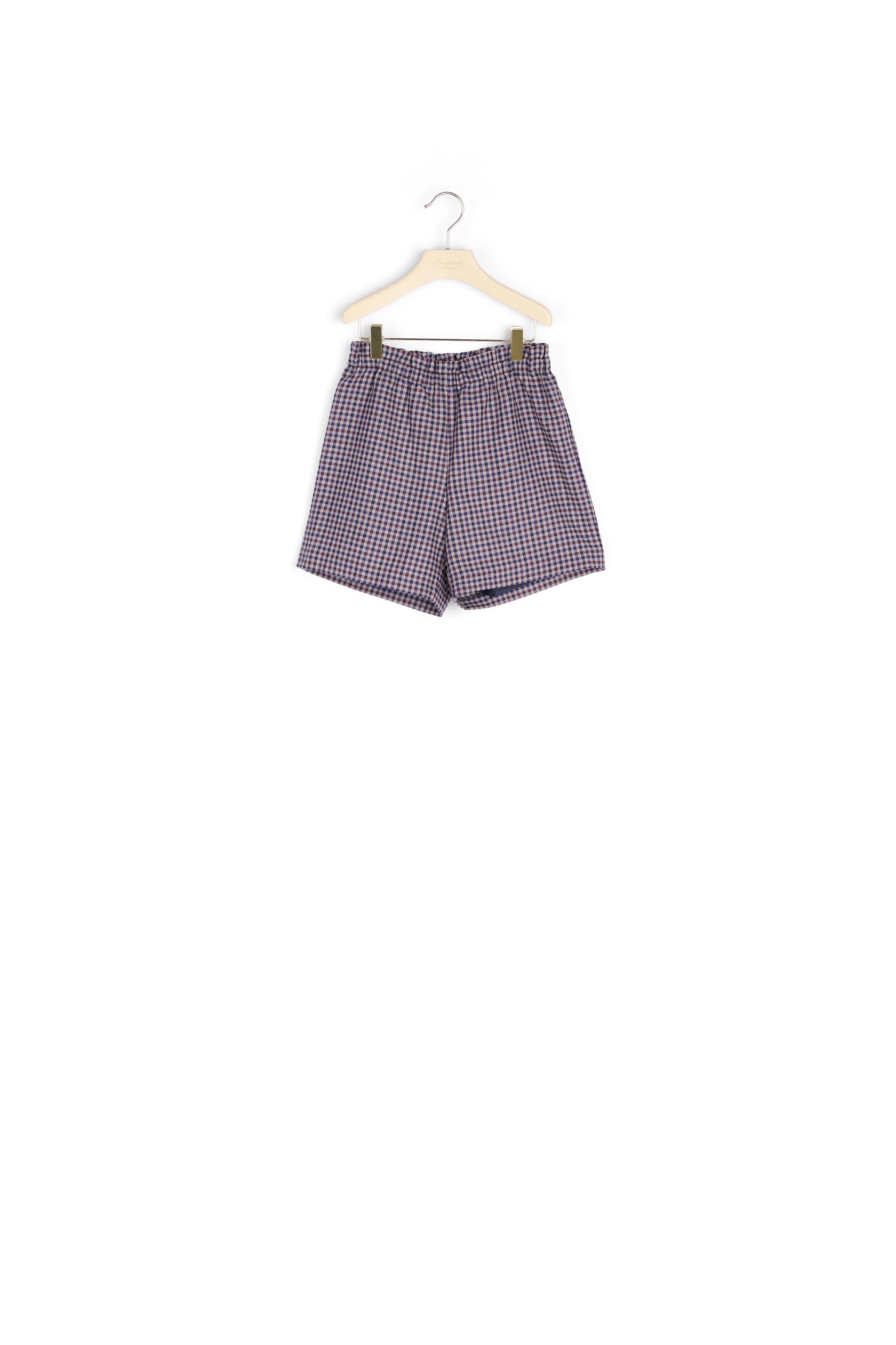 Short à carreaux en laine mélangée - Bonpoint vintage