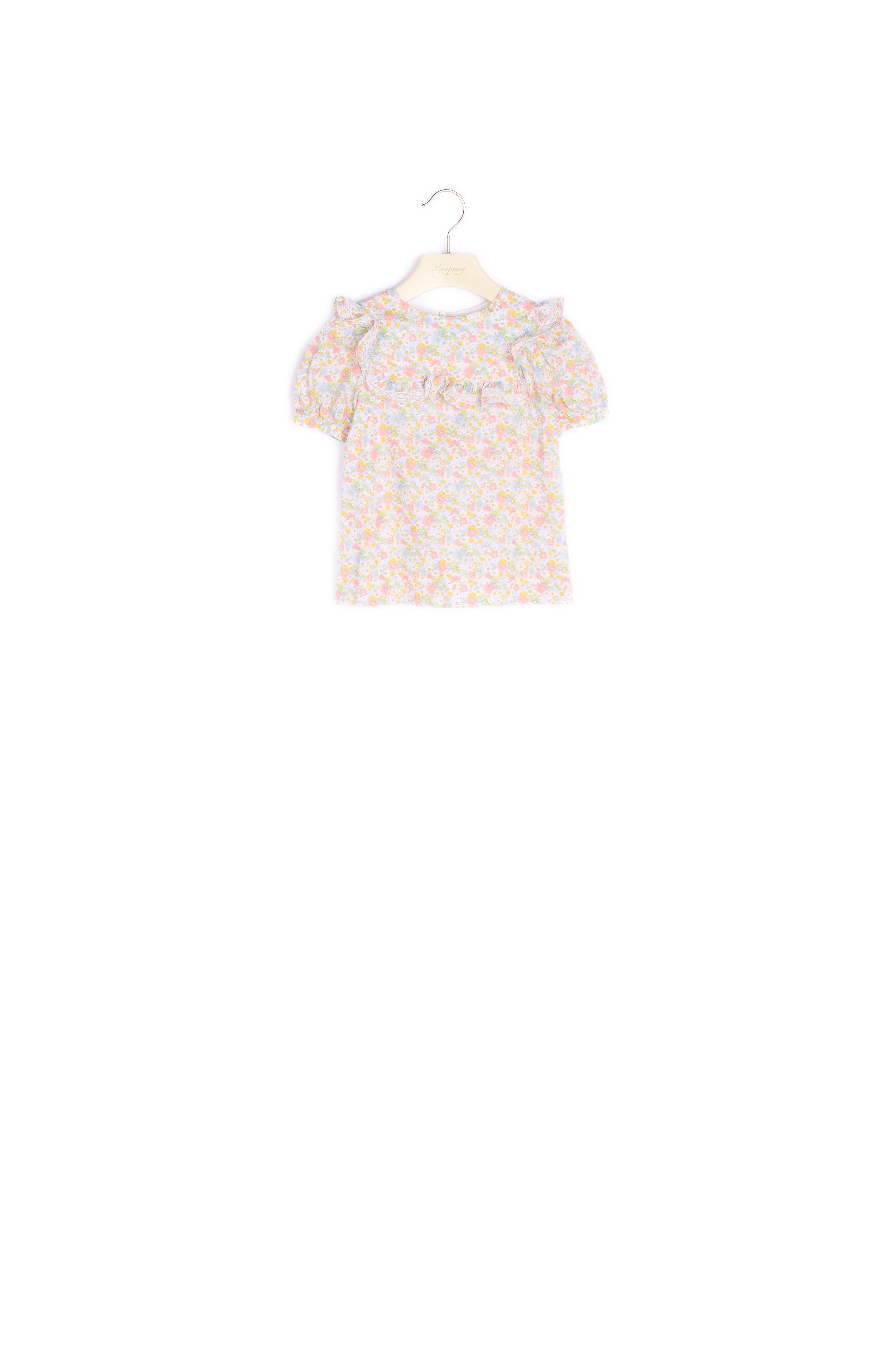 Blouse à volants en coton Liberty - Bonpoint vintage