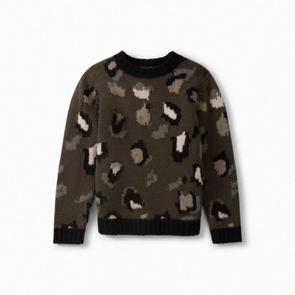 Pull en laine à motif camouflage - Bonpoint vintage