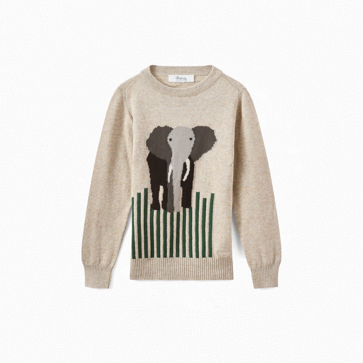 Pull avec jacquard éléphant garçon - Bonpoint vintage
