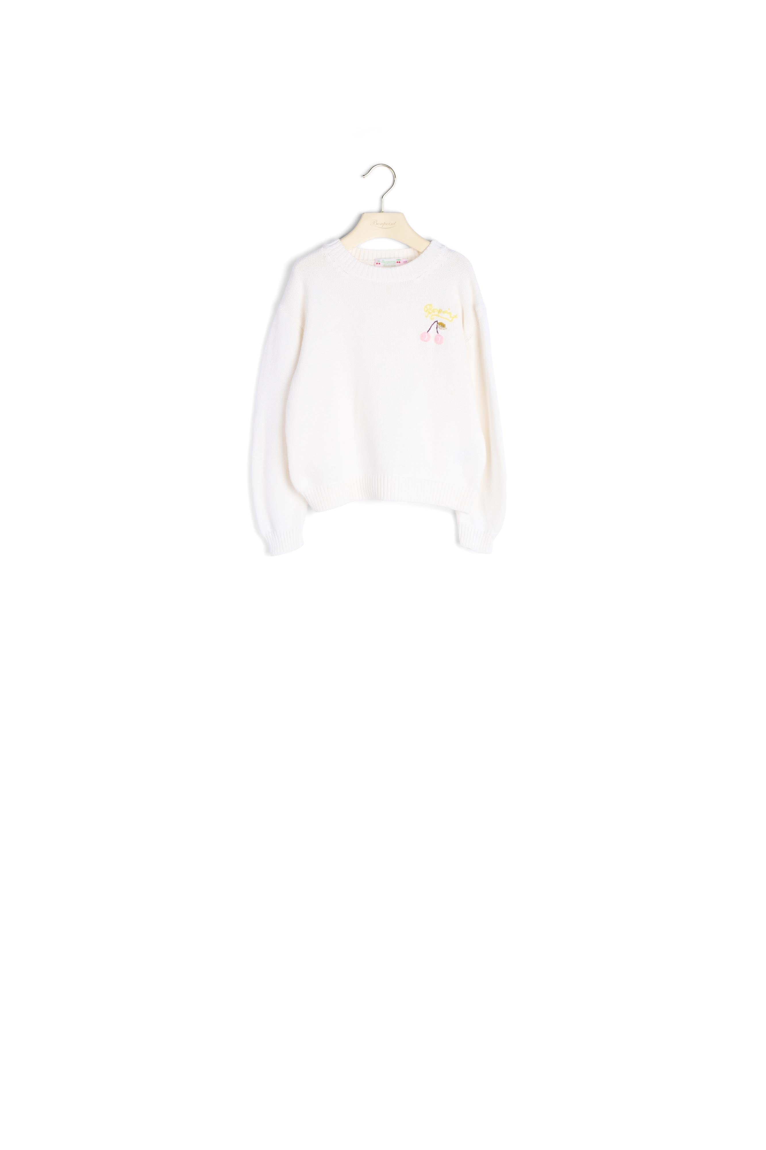 Pull avec broderie cerise - Bonpoint vintage