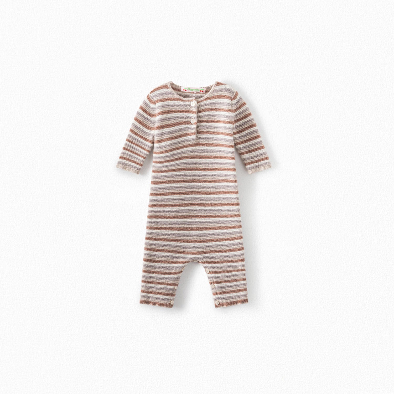 Combinaison rayée en mérinos bébé buvard - Bonpoint vintage