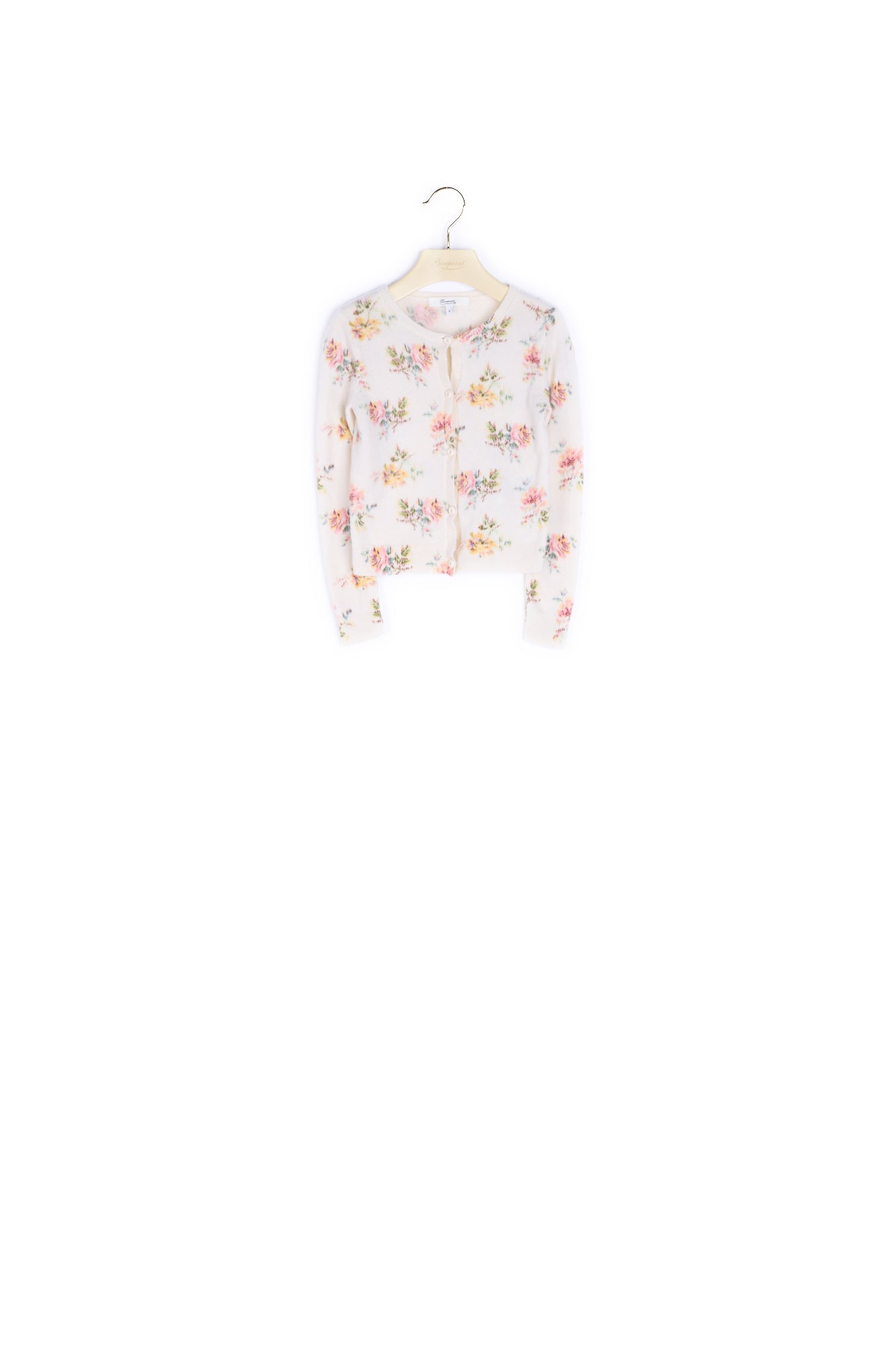 Cardigan fille en cachemire imprimé - Bonpoint vintage