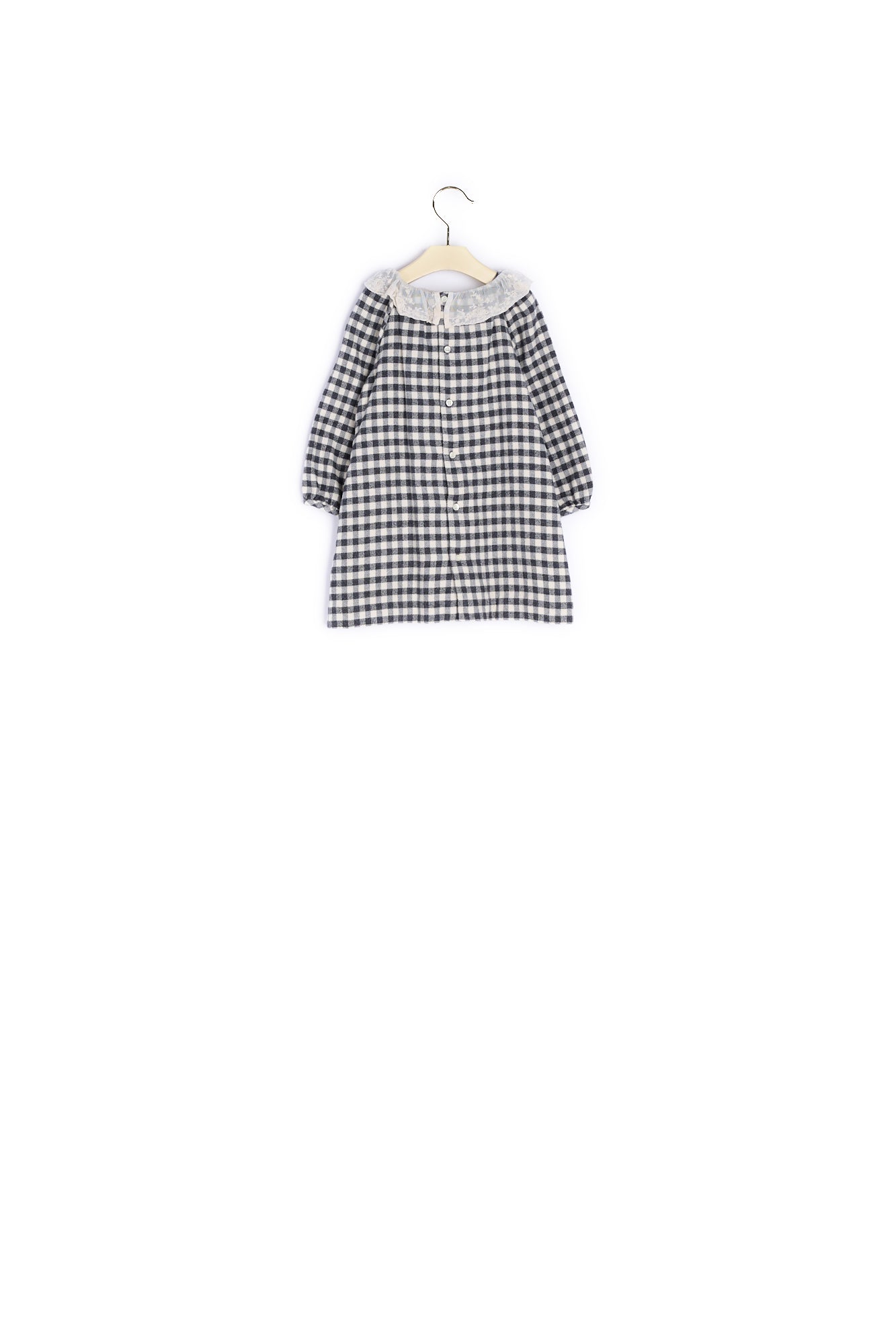 Robe à collerette en tulle bébé à carreaux - Bonpoint vintage