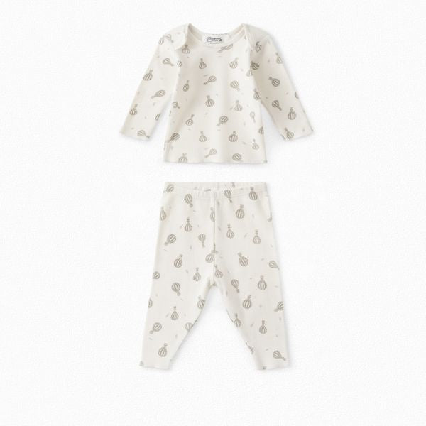 Ensemble bébé imprimé en côte de coton - Bonpoint vintage