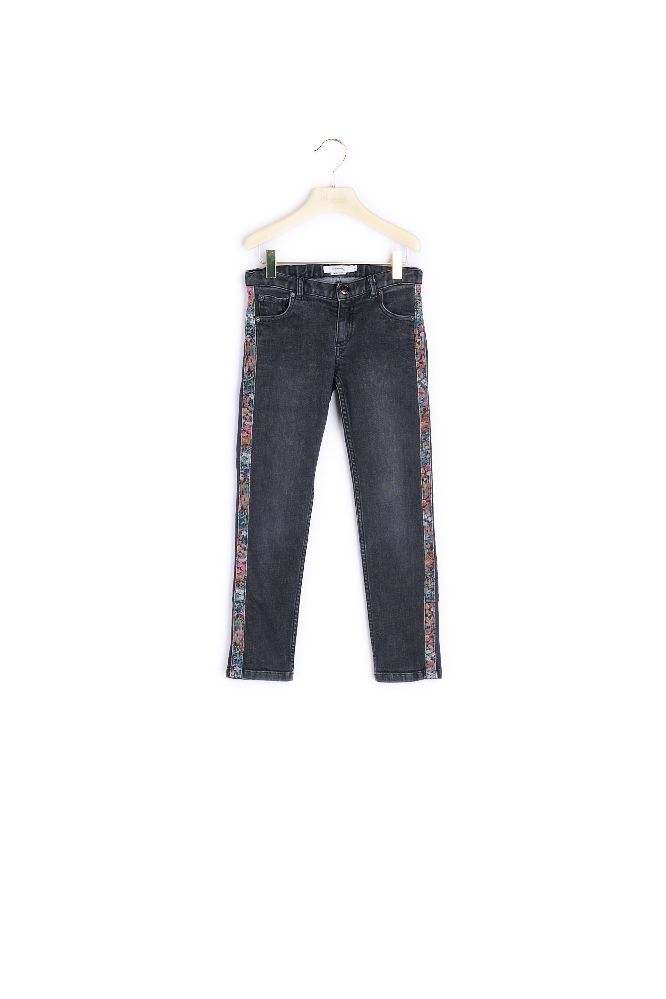 Pantalon fille denim et tissu Liberty - Bonpoint vintage