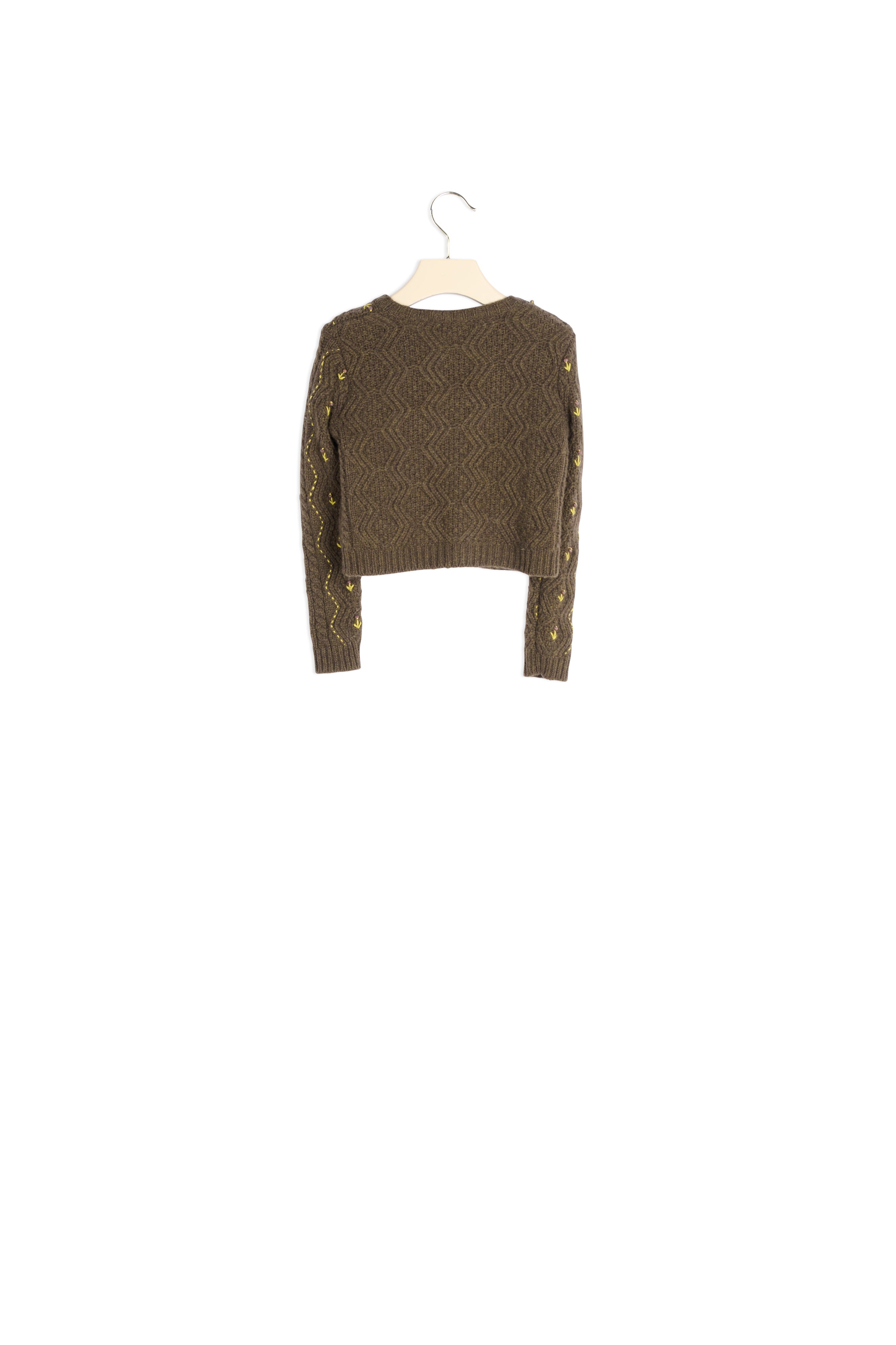 Cardigan en mérinos brodé - Bonpoint vintage